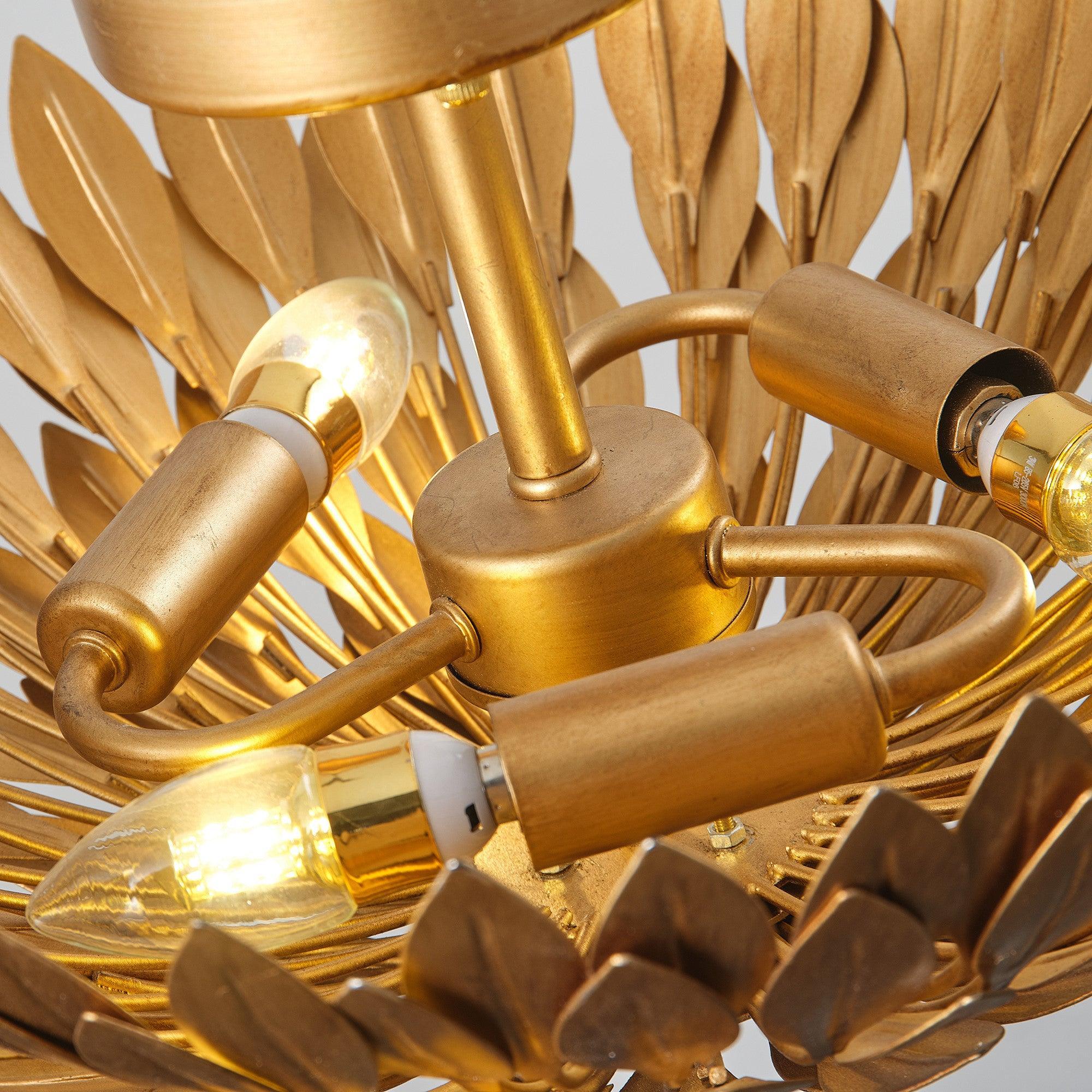 16 Inch 3-Light Farmhouse Golden Semi-Flush Mount Ceiling Lighting - Image 9