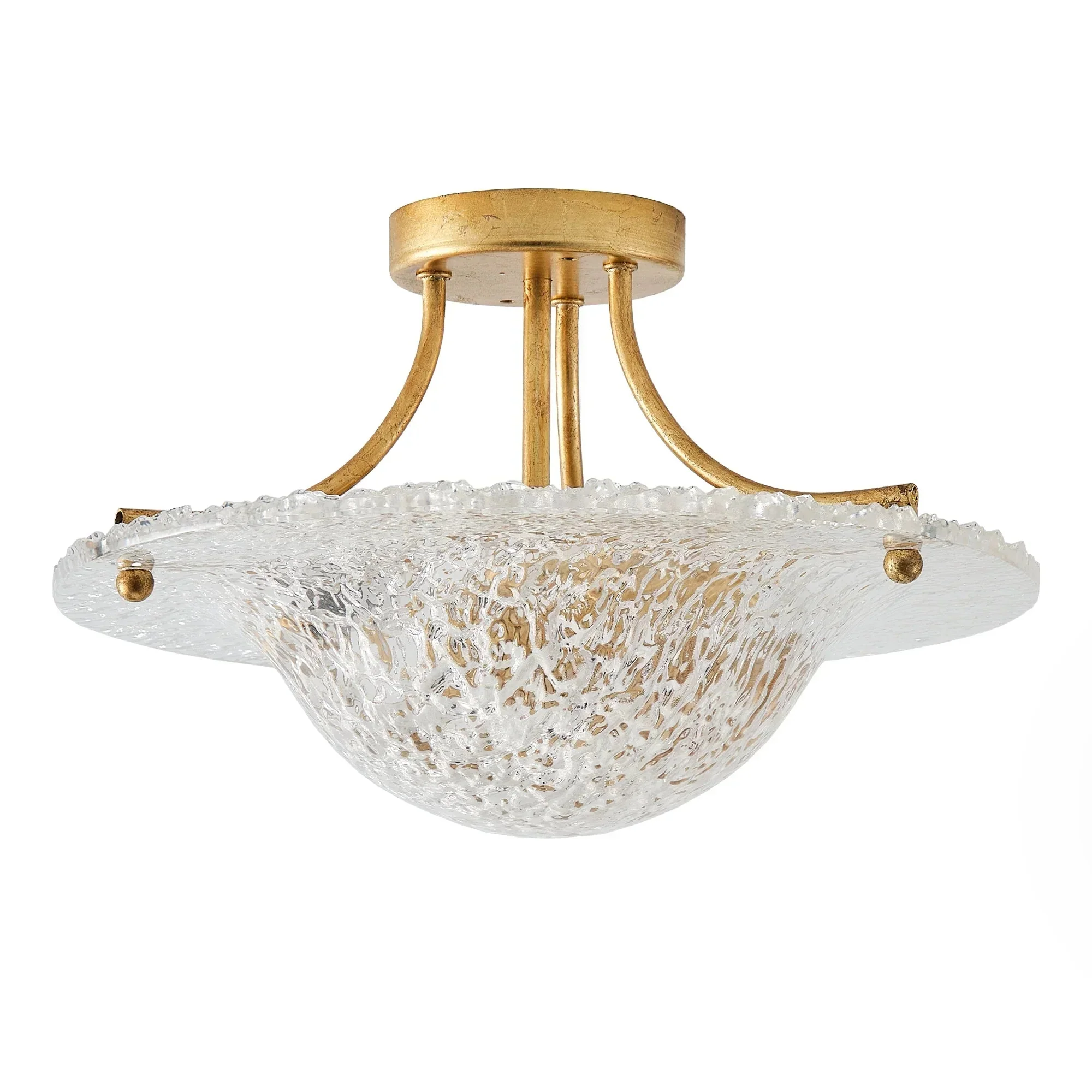 16 Inch Page 3-Light Vintage Golden Semi-Flush Mount Ceiling Light - Image 10