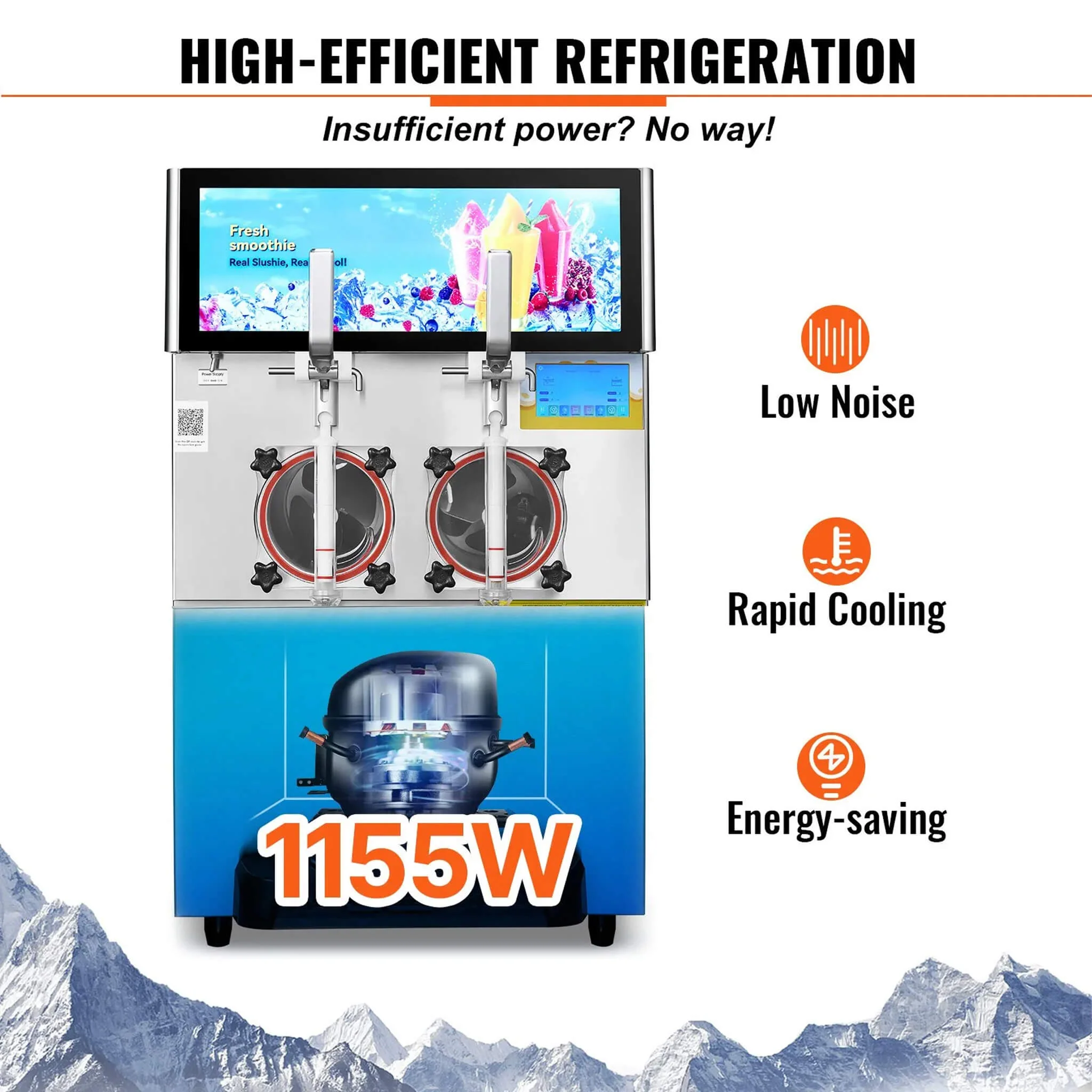 16L Commercial 1155W Double Bowl Stainless Steel Slushy Margarita Machine (SAK98402) - Image 4