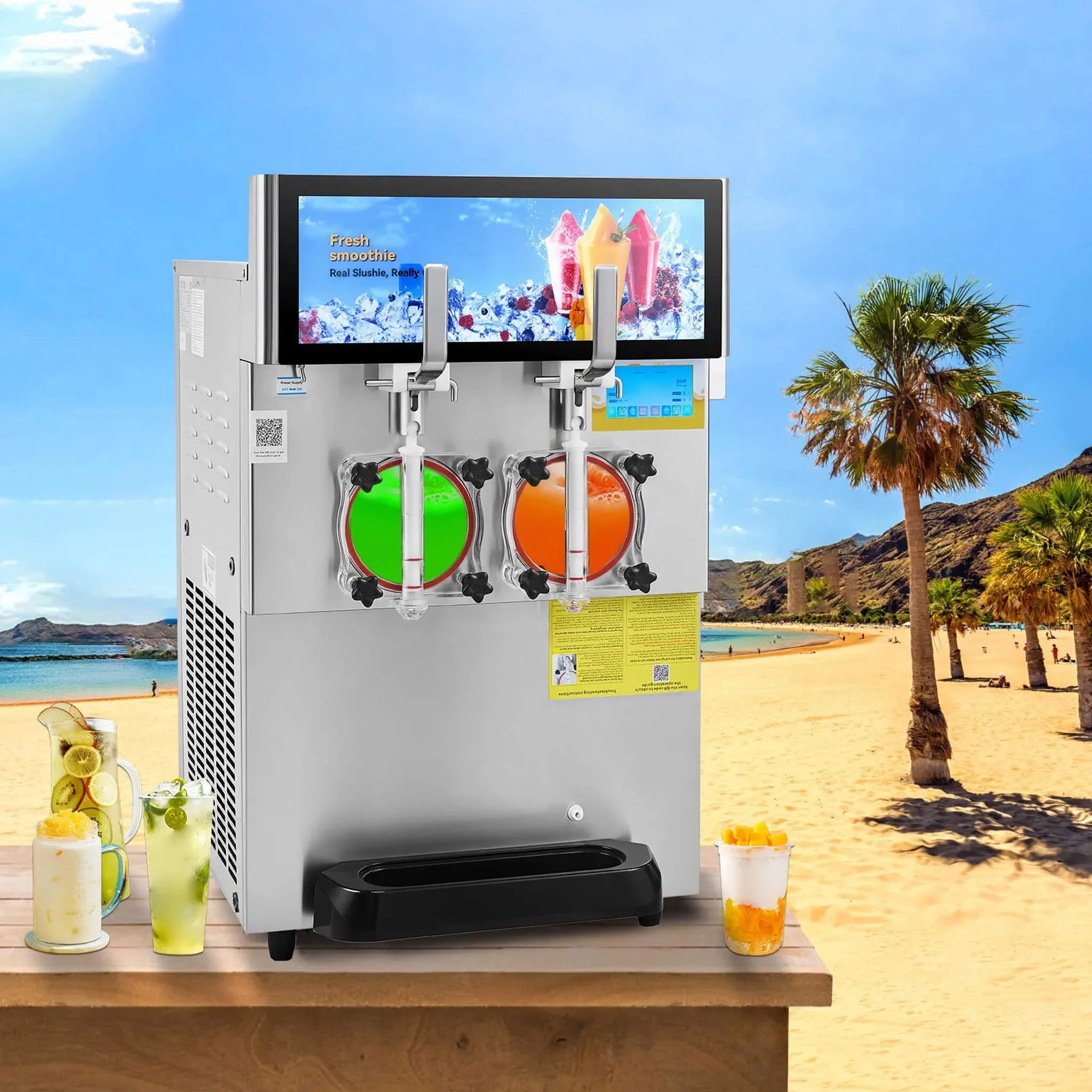 16L Commercial 1155W Double Bowl Stainless Steel Slushy Margarita Machine (SAK98402) - Image 9