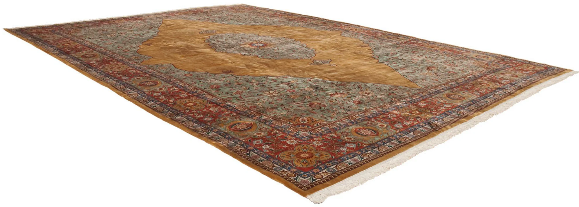 16x22 Vintage Tabriz Design Carpet - Image 2