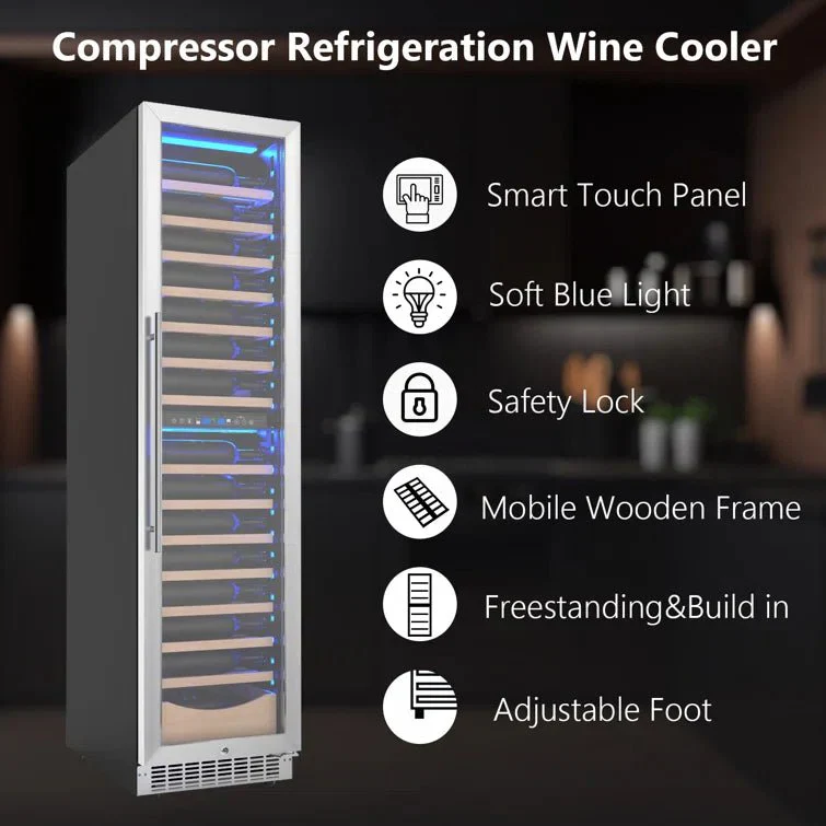 17.72" 111 Bottles Dual Zone Built-in/Freestanding Wine Refrigerator - Image 6