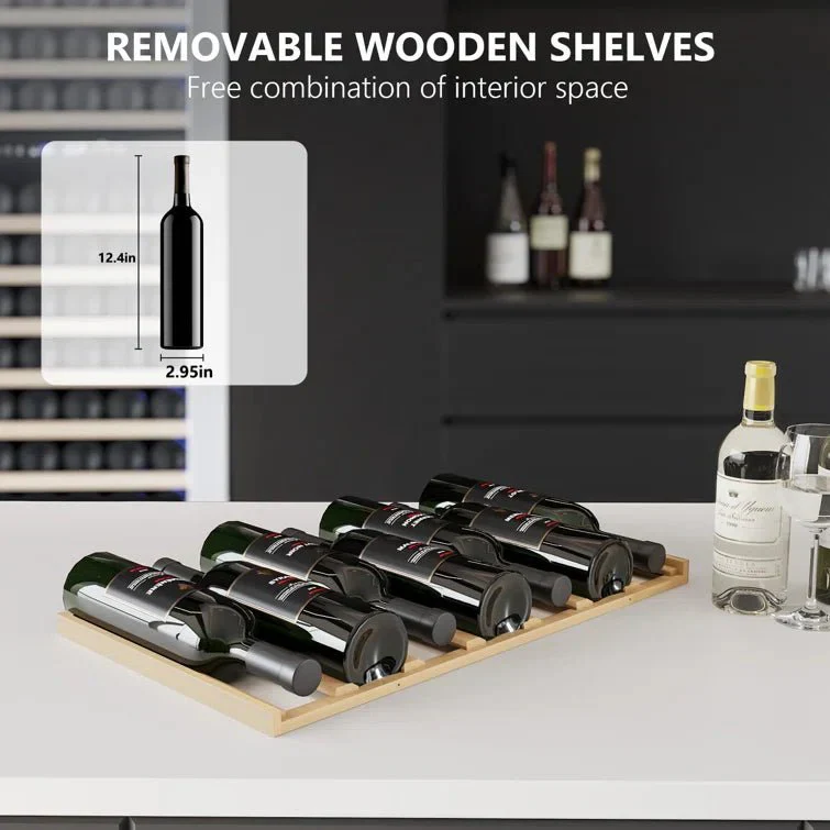 17.72" 111 Bottles Dual Zone Built-in/Freestanding Wine Refrigerator - Image 8
