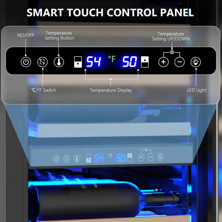17.72" 111 Bottles Dual Zone Built-in/Freestanding Wine Refrigerator - Image 9