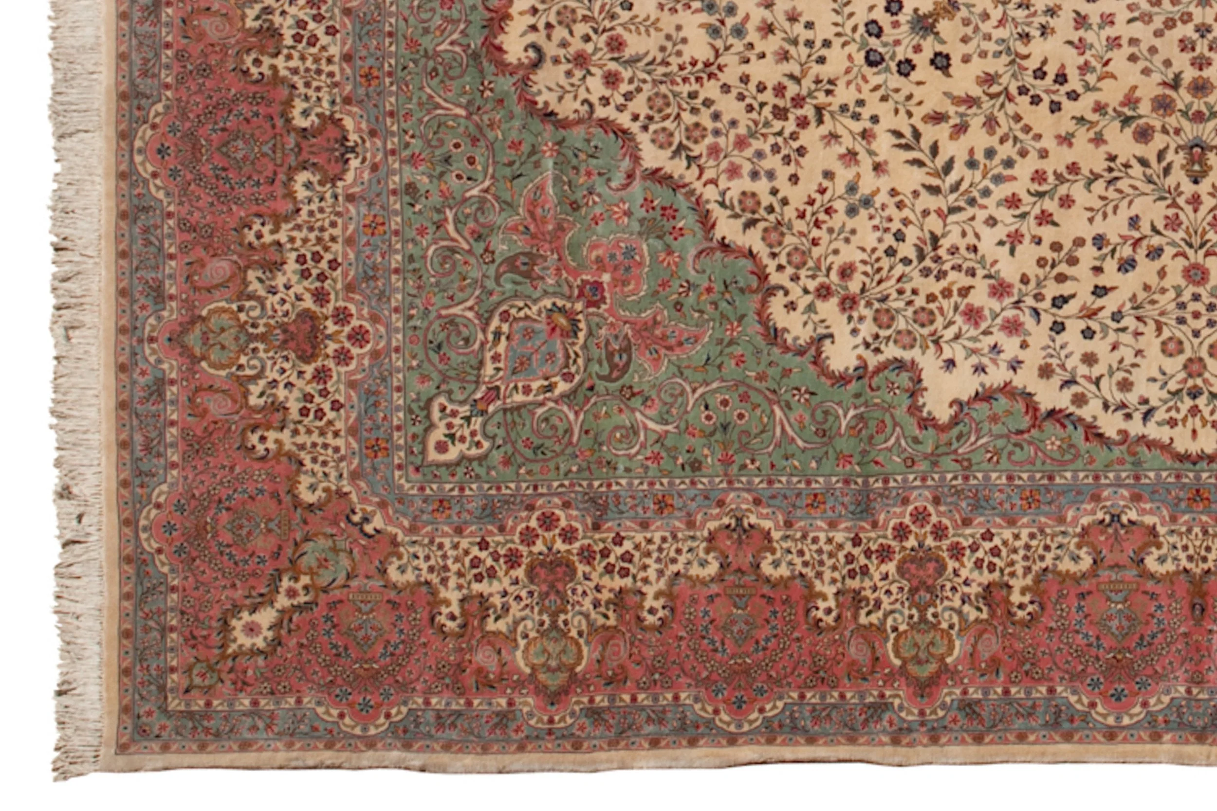 17x19 Vintage Bulgarian Kerman Design Square Carpet - Image 2