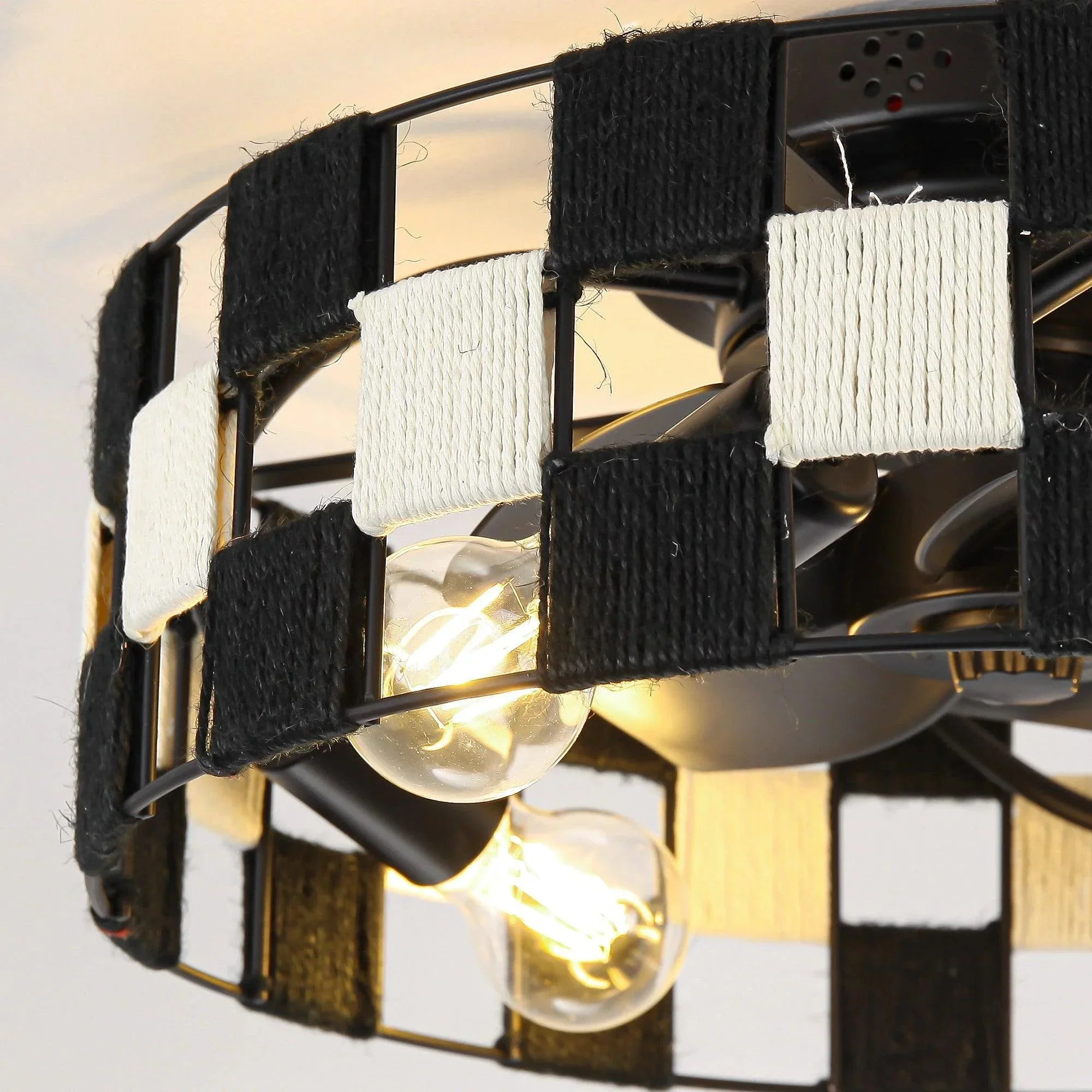 18 Inch Black Industrial Flush Mount Ceiling Fan with Light APP and Remote Control - Image 11