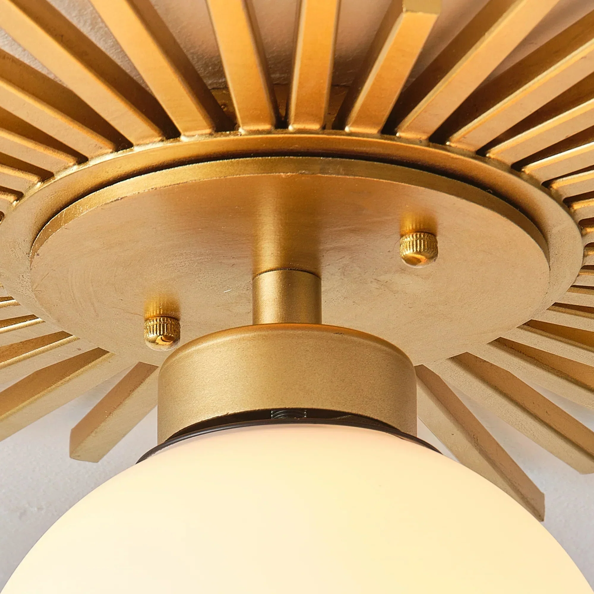 18 Inch Iris 1-Light Golden Semi-Flush Mount Ceiling Light - Image 10