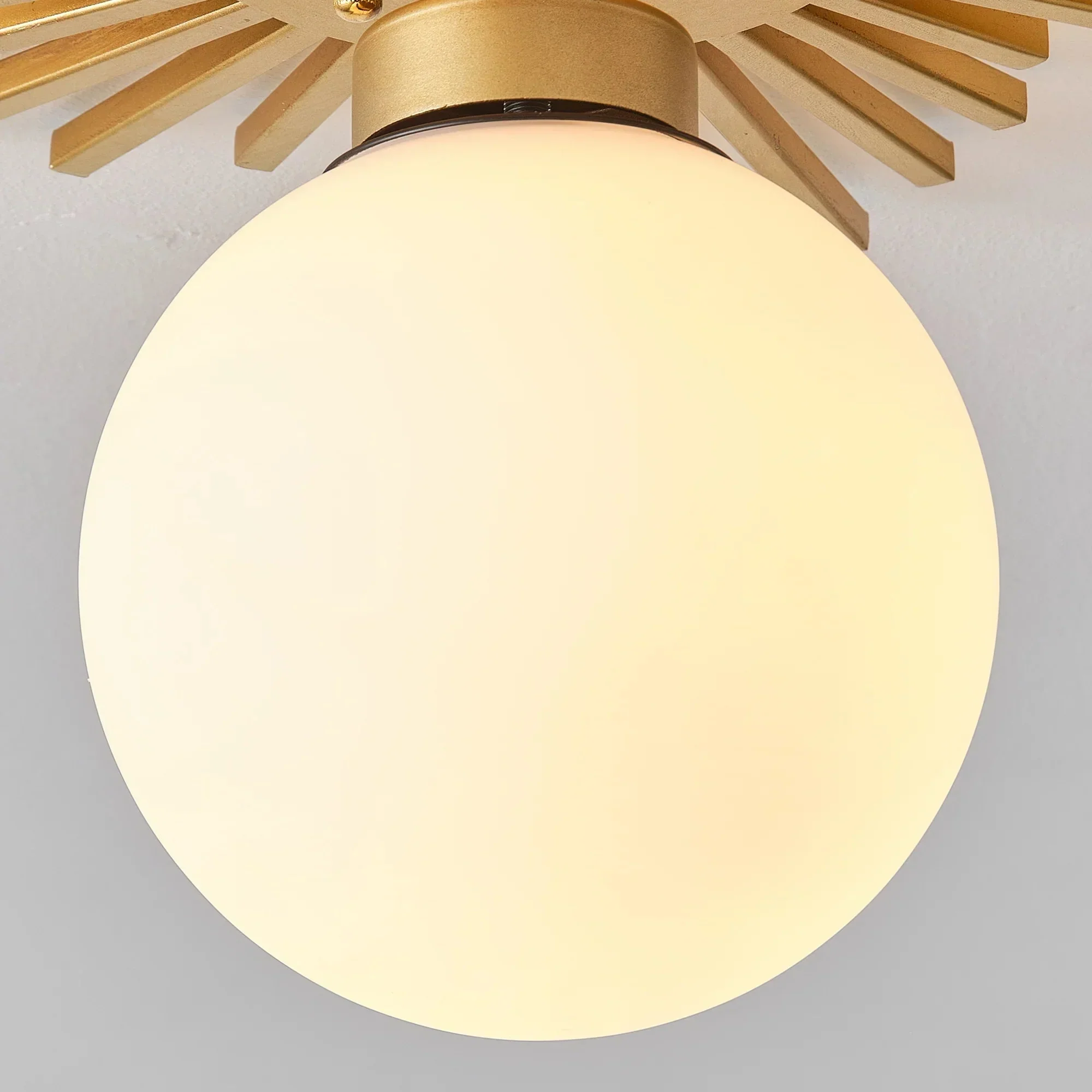 18 Inch Iris 1-Light Golden Semi-Flush Mount Ceiling Light - Image 8