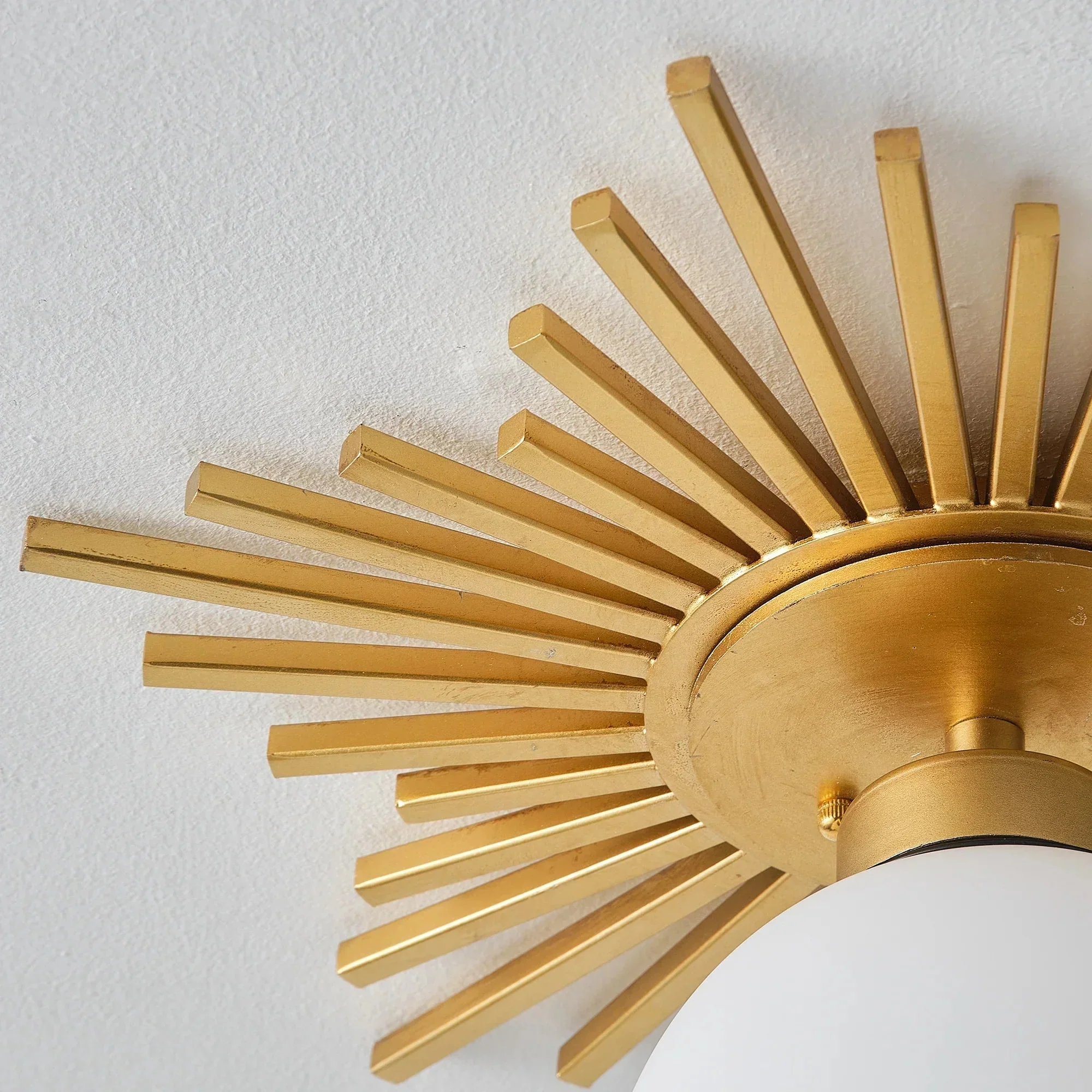 18 Inch Iris 1-Light Golden Semi-Flush Mount Ceiling Light - Image 9