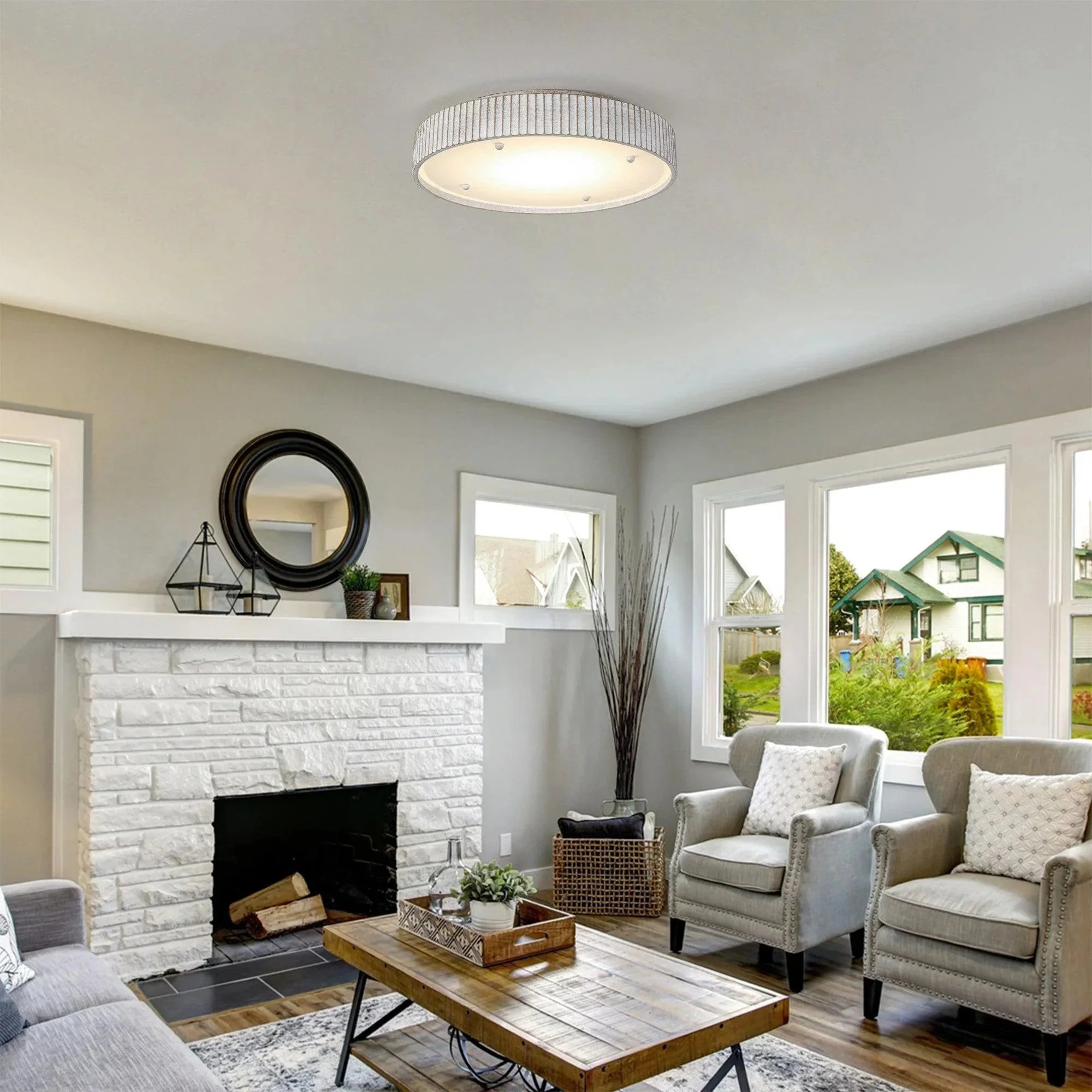 18 Inch White Modern Flush Mount LED Light - Image 3