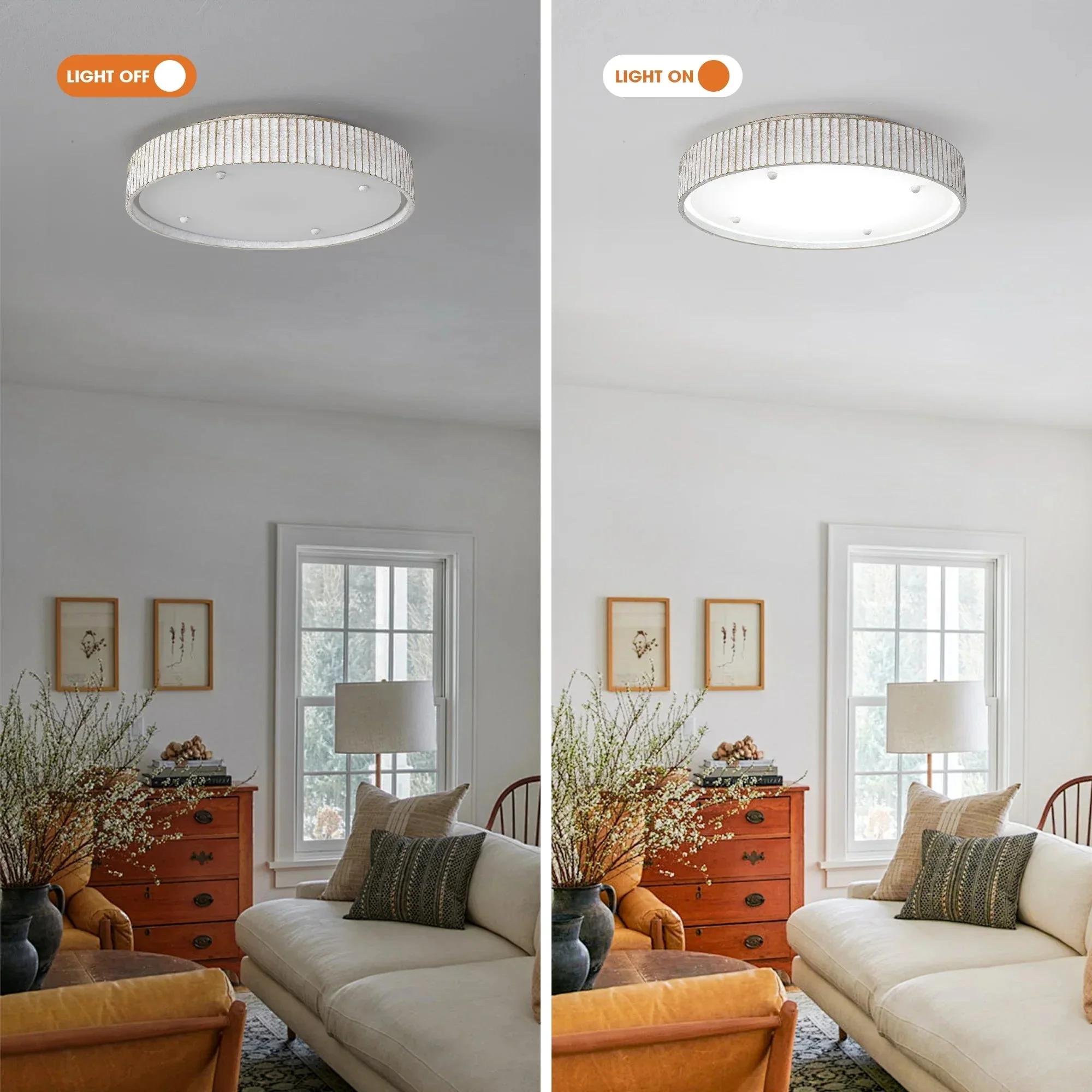 18 Inch White Modern Flush Mount LED Light - Image 5