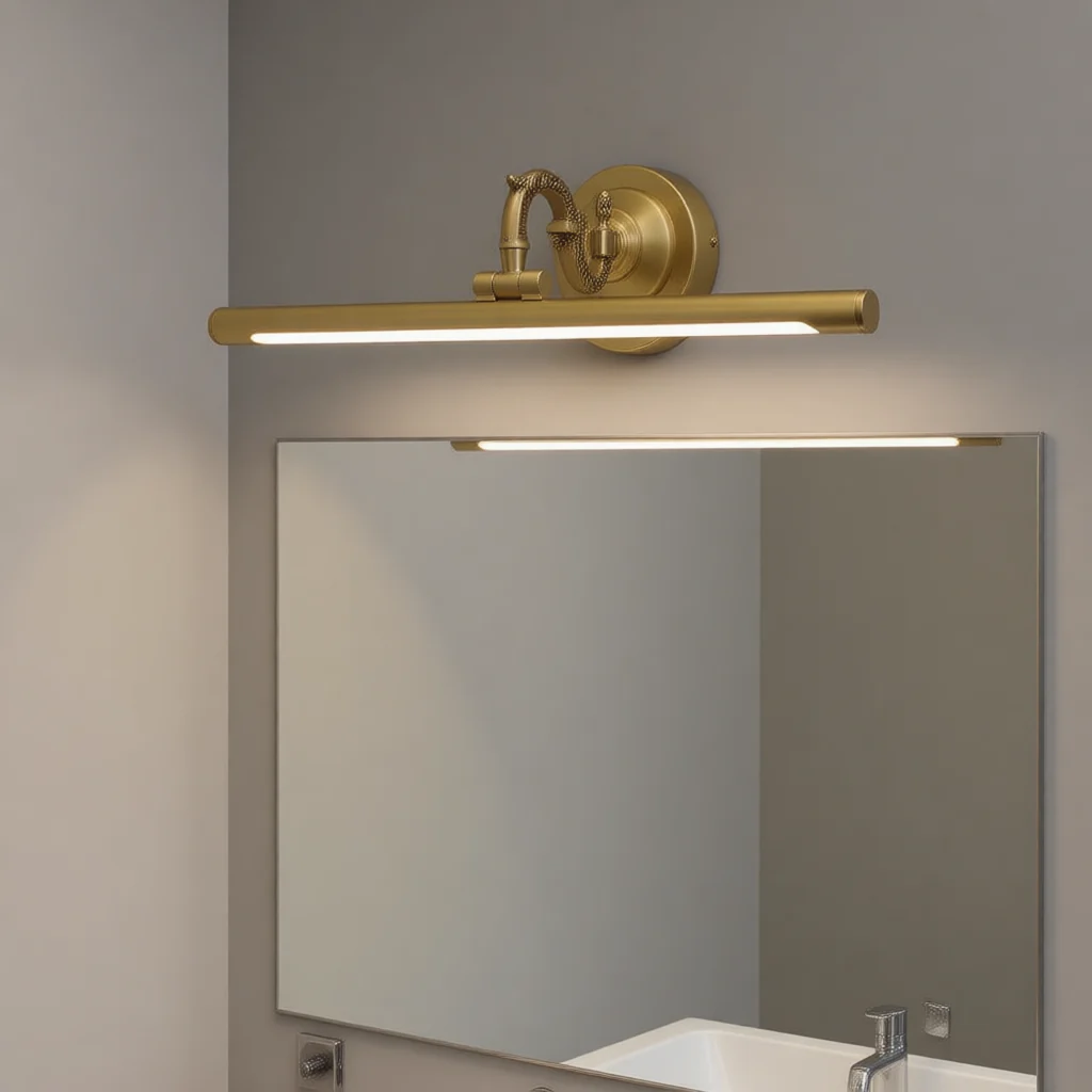 18" Vintage Brass Wall Light Sconces, 9W LED Wall lamp Retro Mirror Front lamp - Image 4