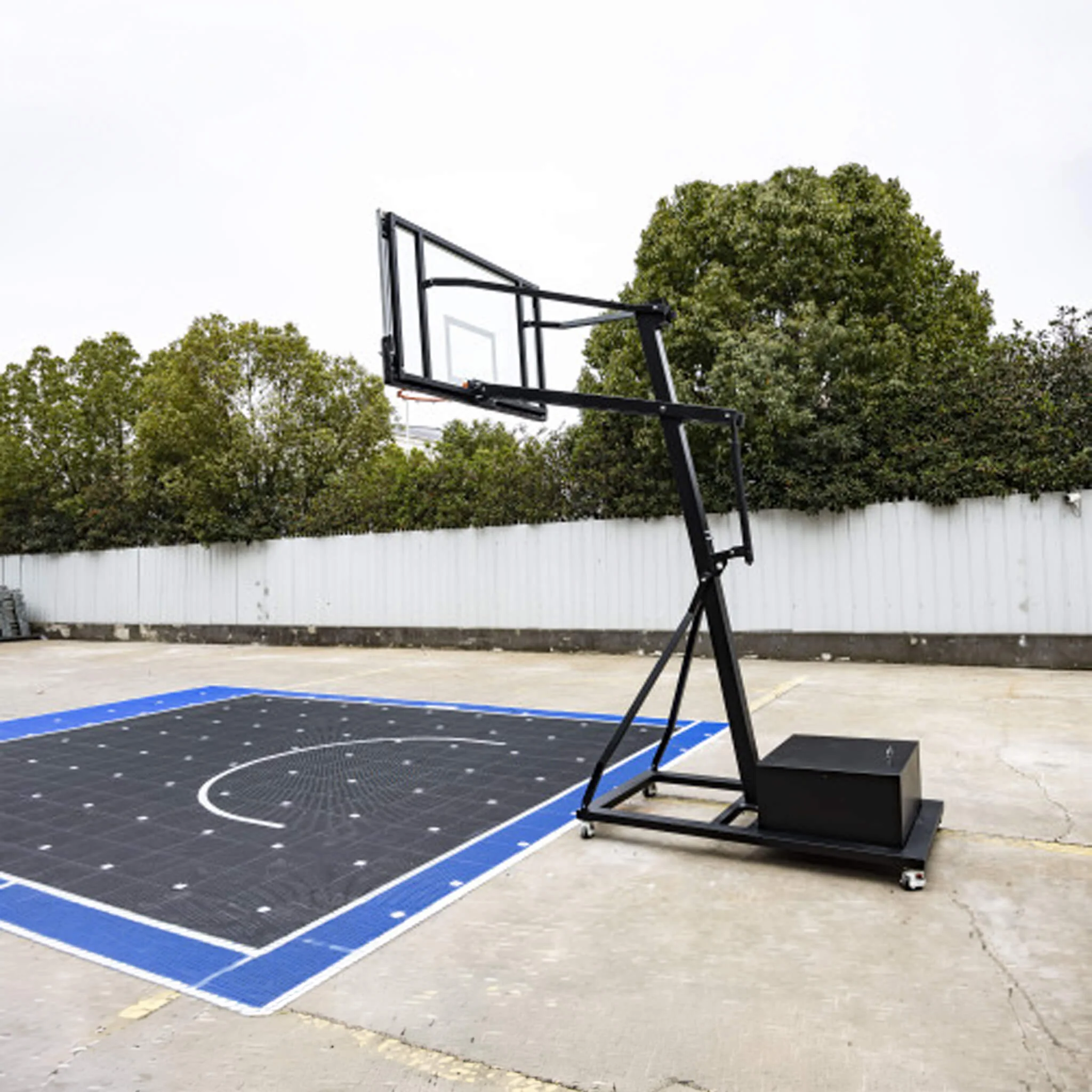 [18X24FT] Heavy-Duty Portable Adjustable Basketball Hoop With Court (SAK72980) - Image 3