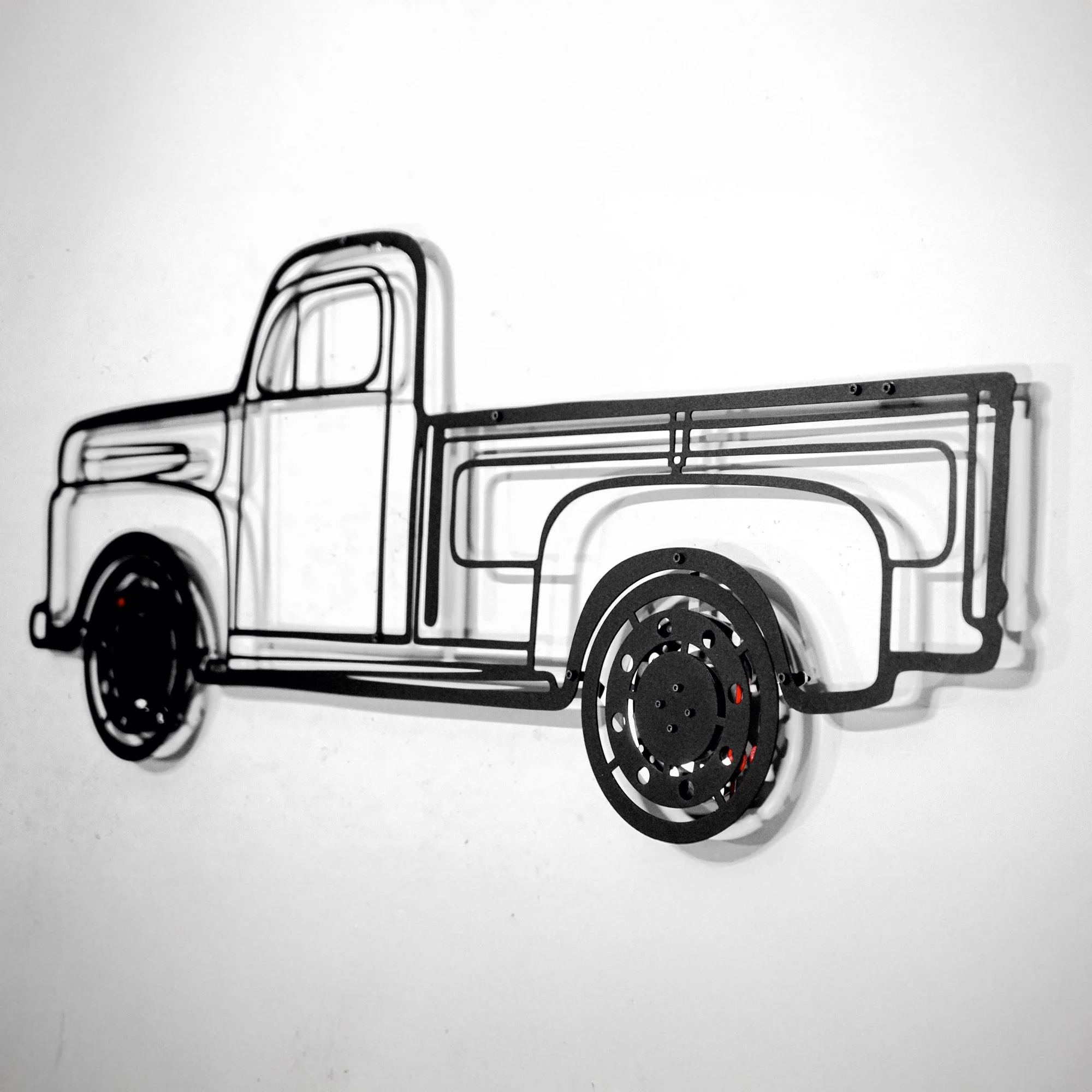 1949 Ford Pickup Wall Art – Classic Truck Steel Silhouette with Spinning Wheels-KAFMEKA041 - Image 10
