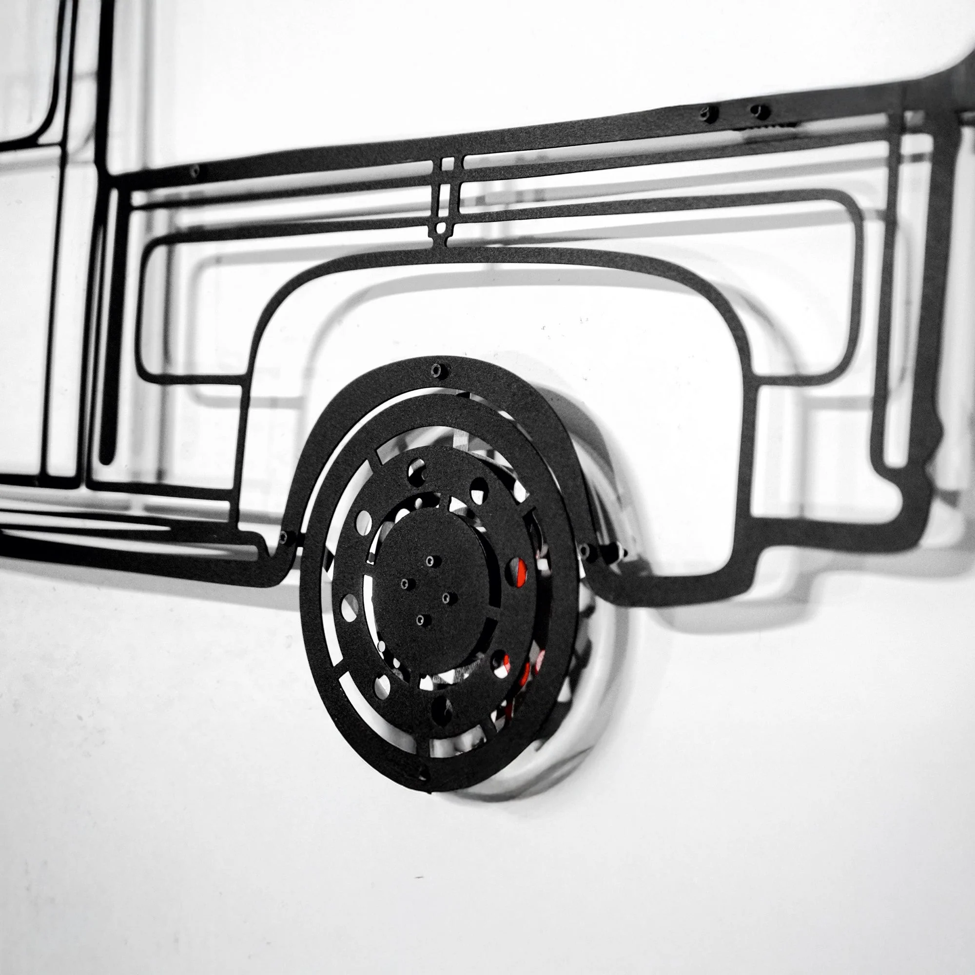 1949 Ford Pickup Wall Art – Classic Truck Steel Silhouette with Spinning Wheels-KAFMEKA041 - Image 11