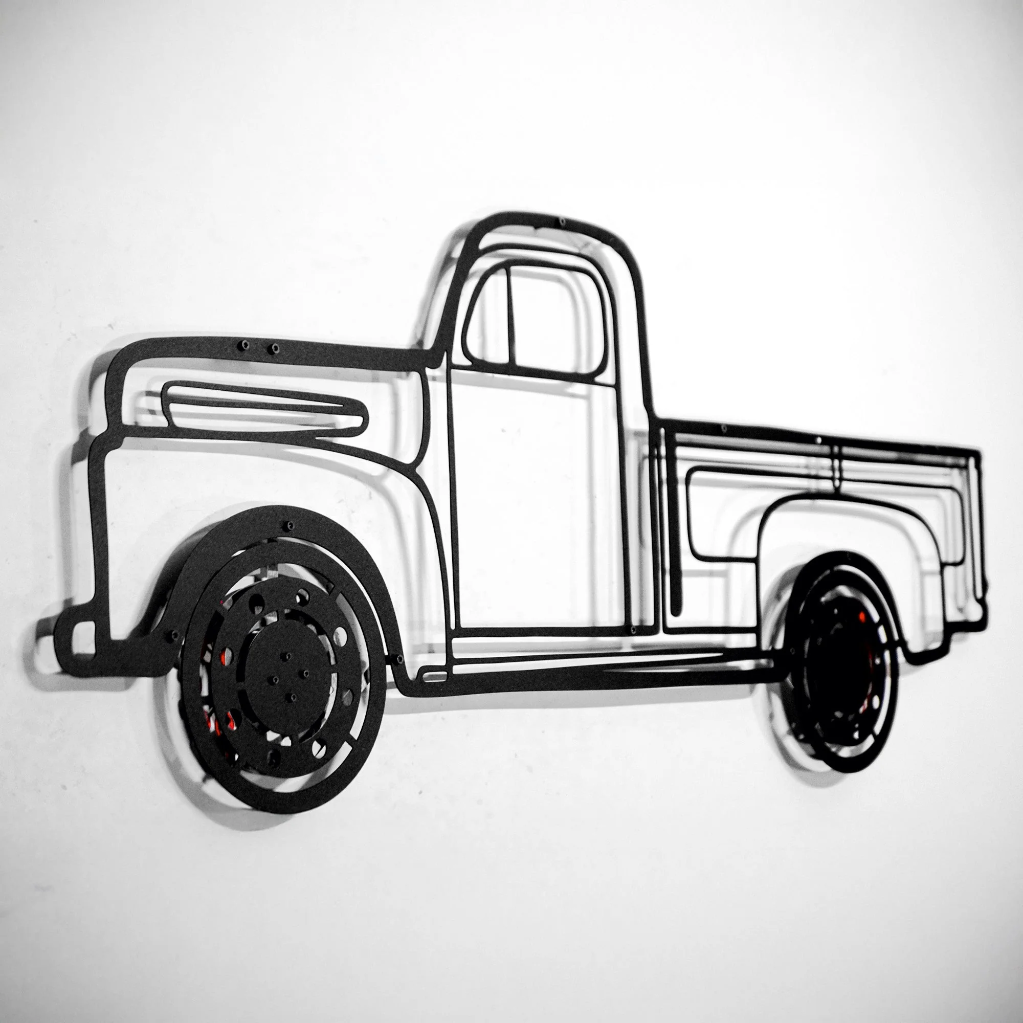 1949 Ford Pickup Wall Art – Classic Truck Steel Silhouette with Spinning Wheels-KAFMEKA041 - Image 9