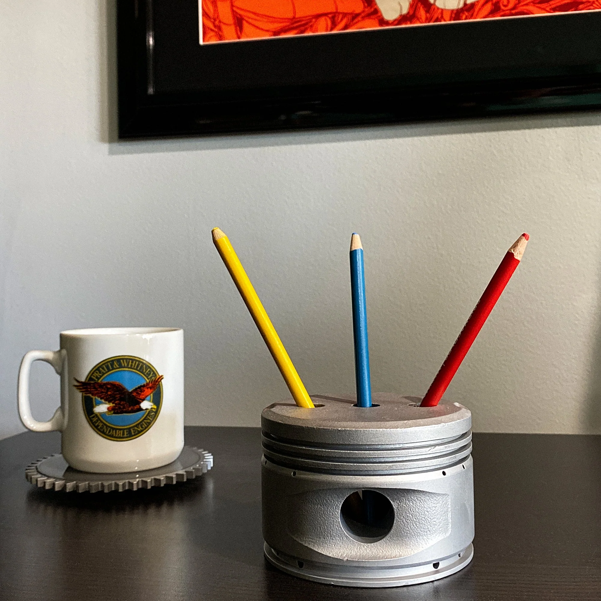 1950's Continental 0-300 Cessna 172 Skyhawk Engine Piston Pencil Pen Marker Holder - Image 7