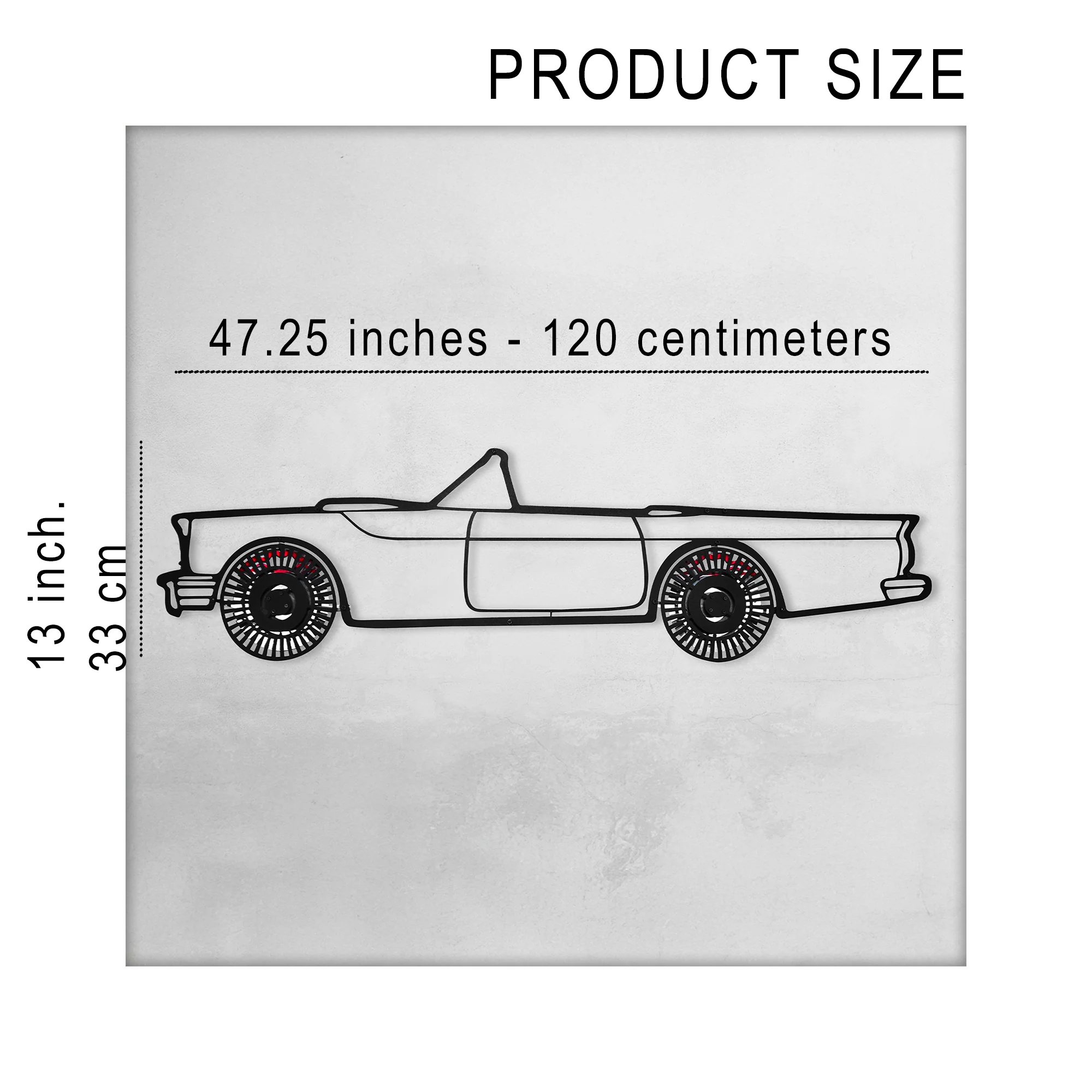 1957 Ford Thunderbird Wall Art – Classic Convertible Steel Silhouette-KAFMEKA027 - Image 11