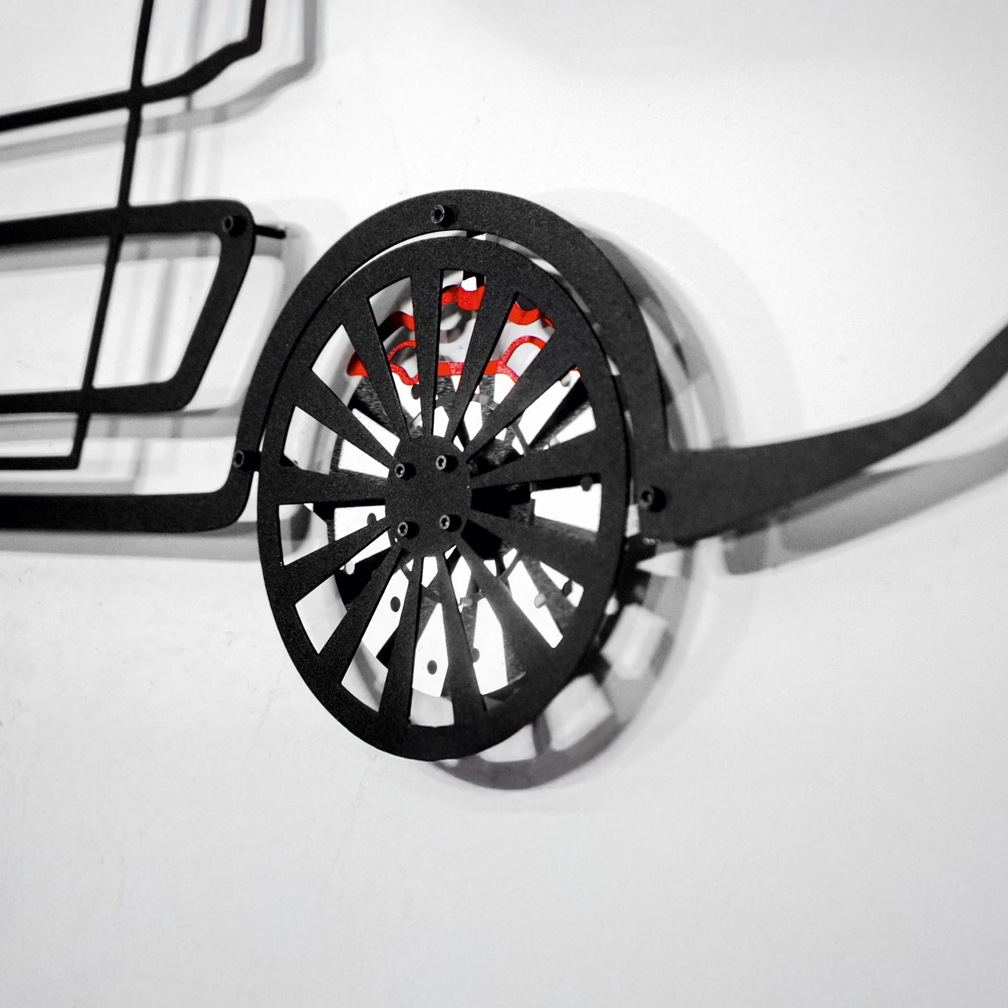 1964 Ford Mustang Wall Art – Classic Steel Silhouette with Spinning Wheels-KAFMEKA025 - Image 10
