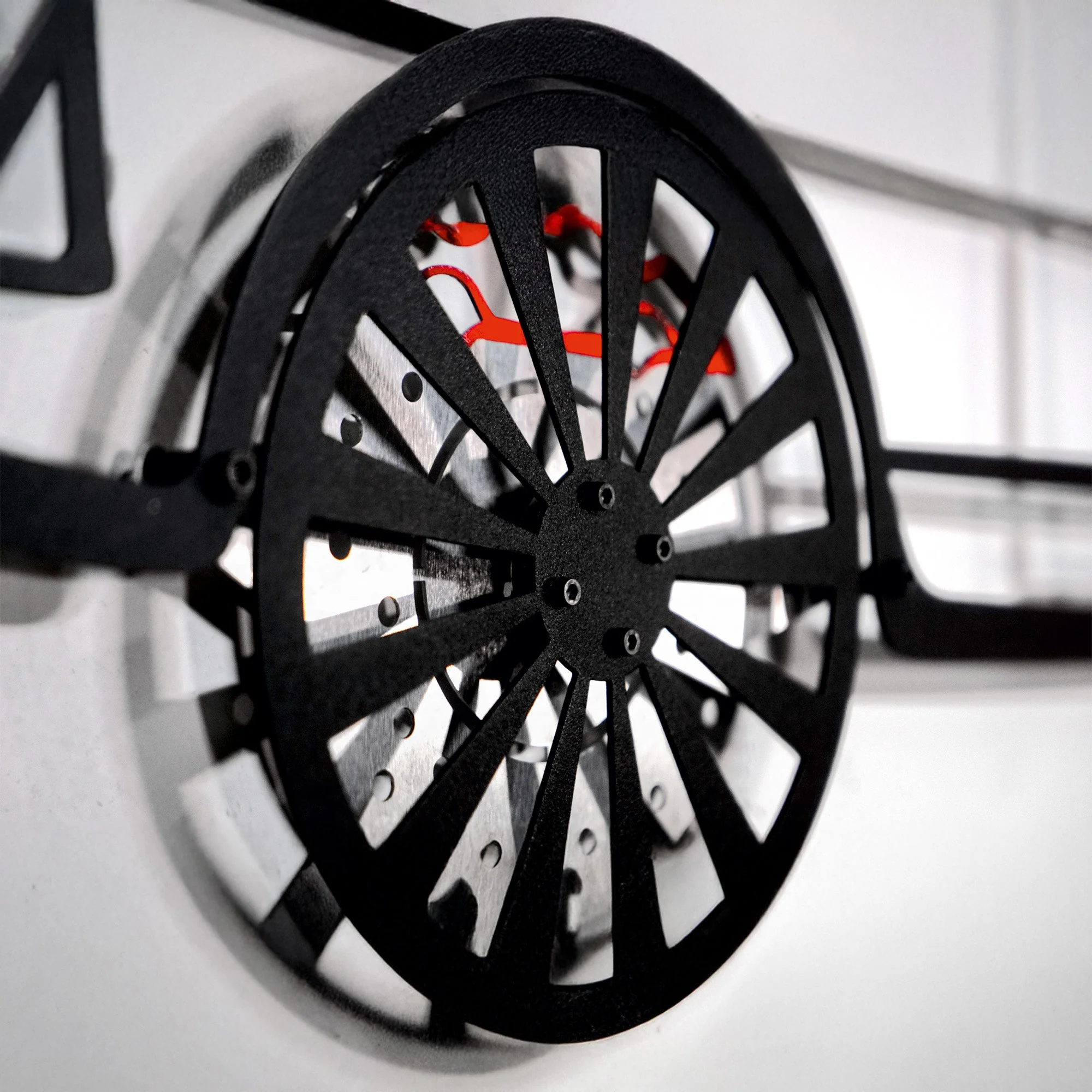 1964 Ford Mustang Wall Art – Classic Steel Silhouette with Spinning Wheels-KAFMEKA025 - Image 2