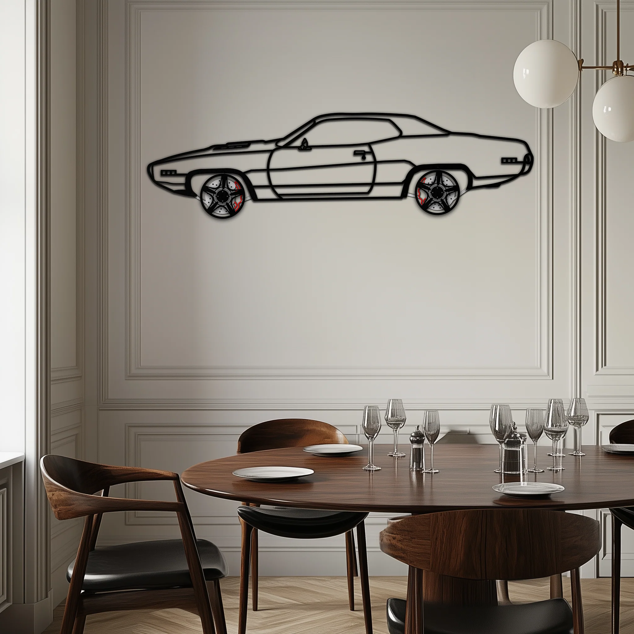 1971 Road Runner Side Profile Metal Wall Art – Classic Muscle Car Silhouette with Rotating Wheels | Garage & Office Decor Gift-KAFMEKA087 - Image 2