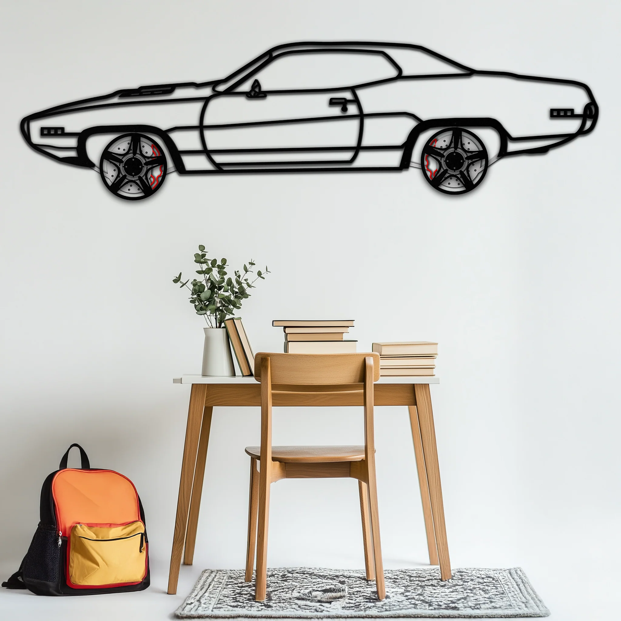 1971 Road Runner Side Profile Metal Wall Art – Classic Muscle Car Silhouette with Rotating Wheels | Garage & Office Decor Gift-KAFMEKA087 - Image 3