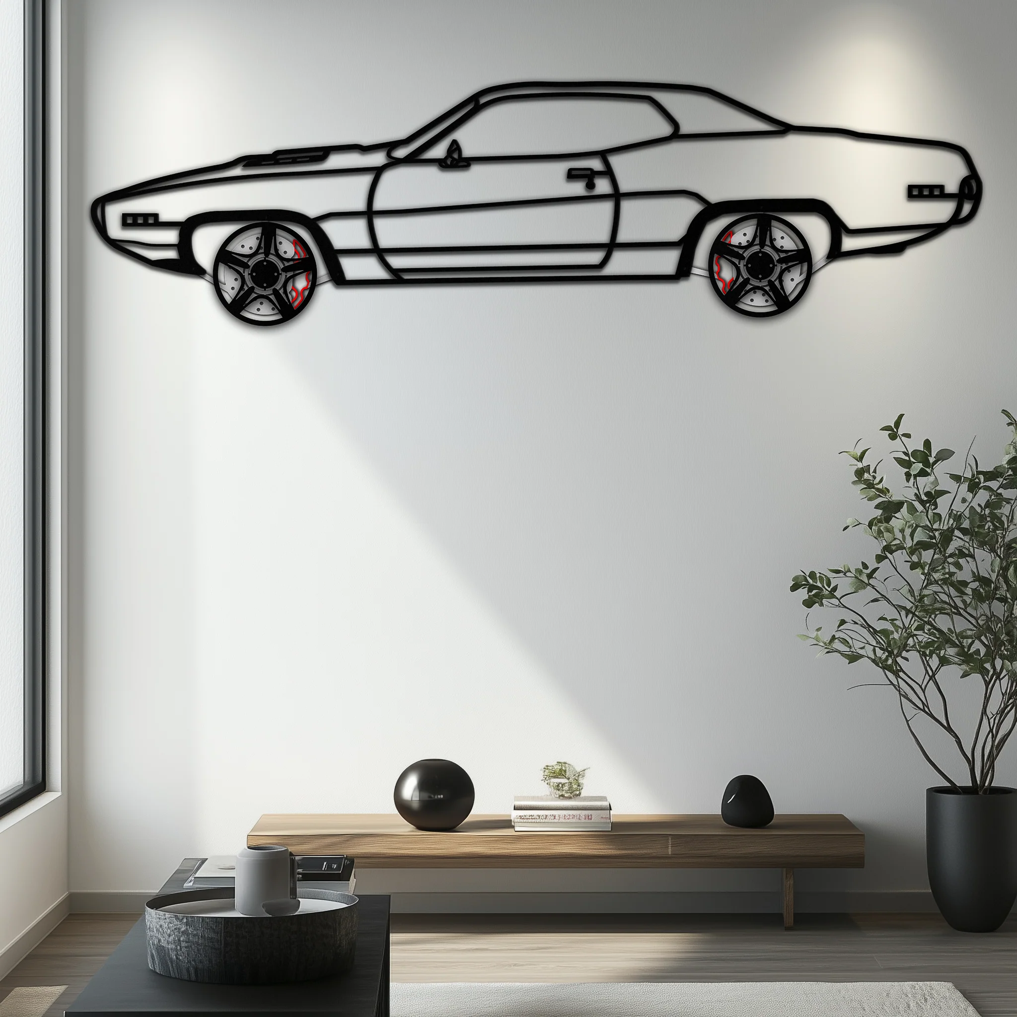 1971 Road Runner Side Profile Metal Wall Art – Classic Muscle Car Silhouette with Rotating Wheels | Garage & Office Decor Gift-KAFMEKA087 - Image 5