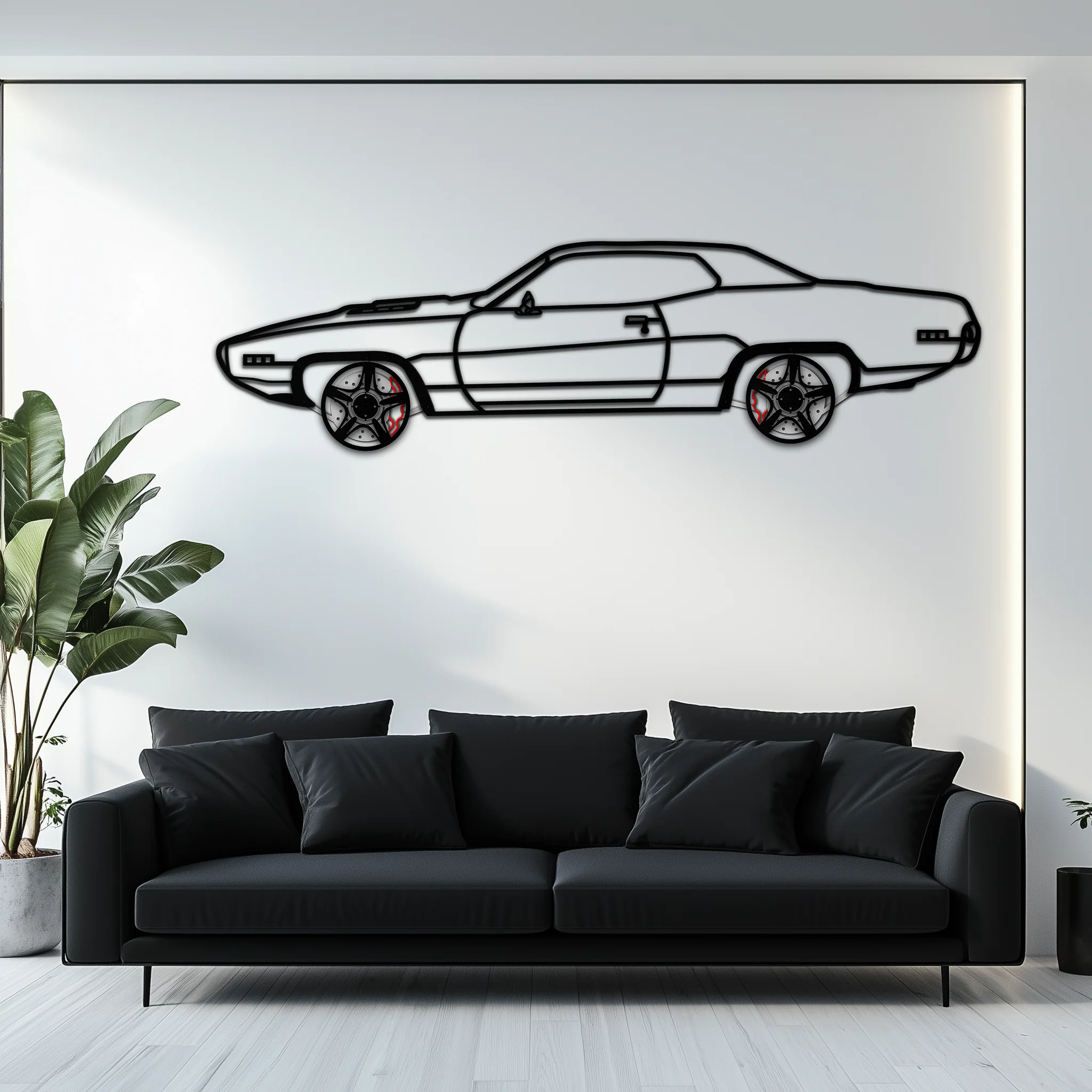 1971 Road Runner Side Profile Metal Wall Art – Classic Muscle Car Silhouette with Rotating Wheels | Garage & Office Decor Gift-KAFMEKA087 - Image 6