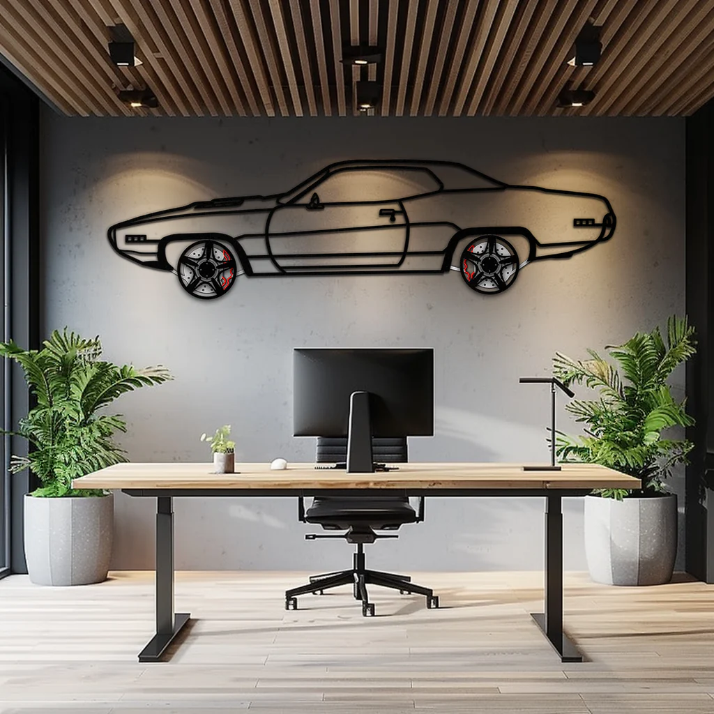 1971 Road Runner Side Profile Metal Wall Art – Classic Muscle Car Silhouette with Rotating Wheels | Garage & Office Decor Gift-KAFMEKA087 - Image 8