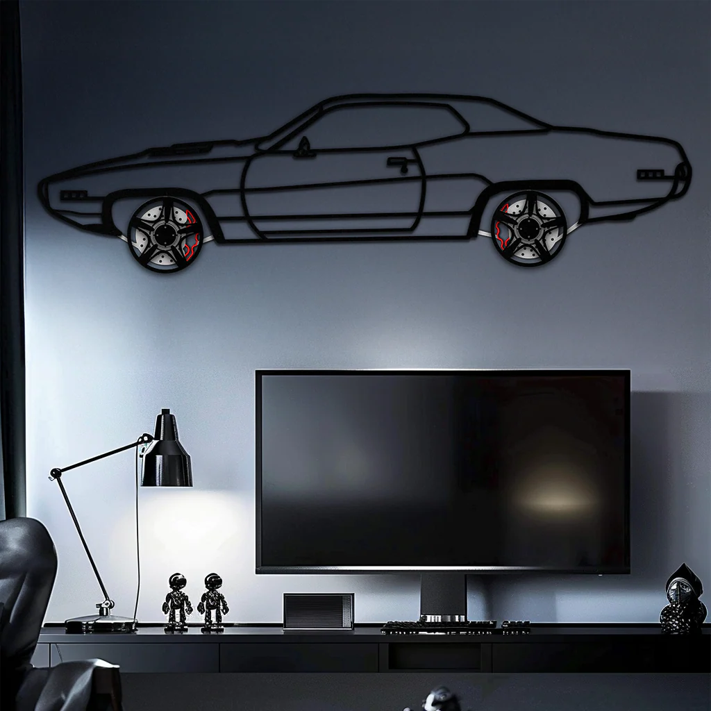1971 Road Runner Side Profile Metal Wall Art – Classic Muscle Car Silhouette with Rotating Wheels | Garage & Office Decor Gift-KAFMEKA087 - Image 9