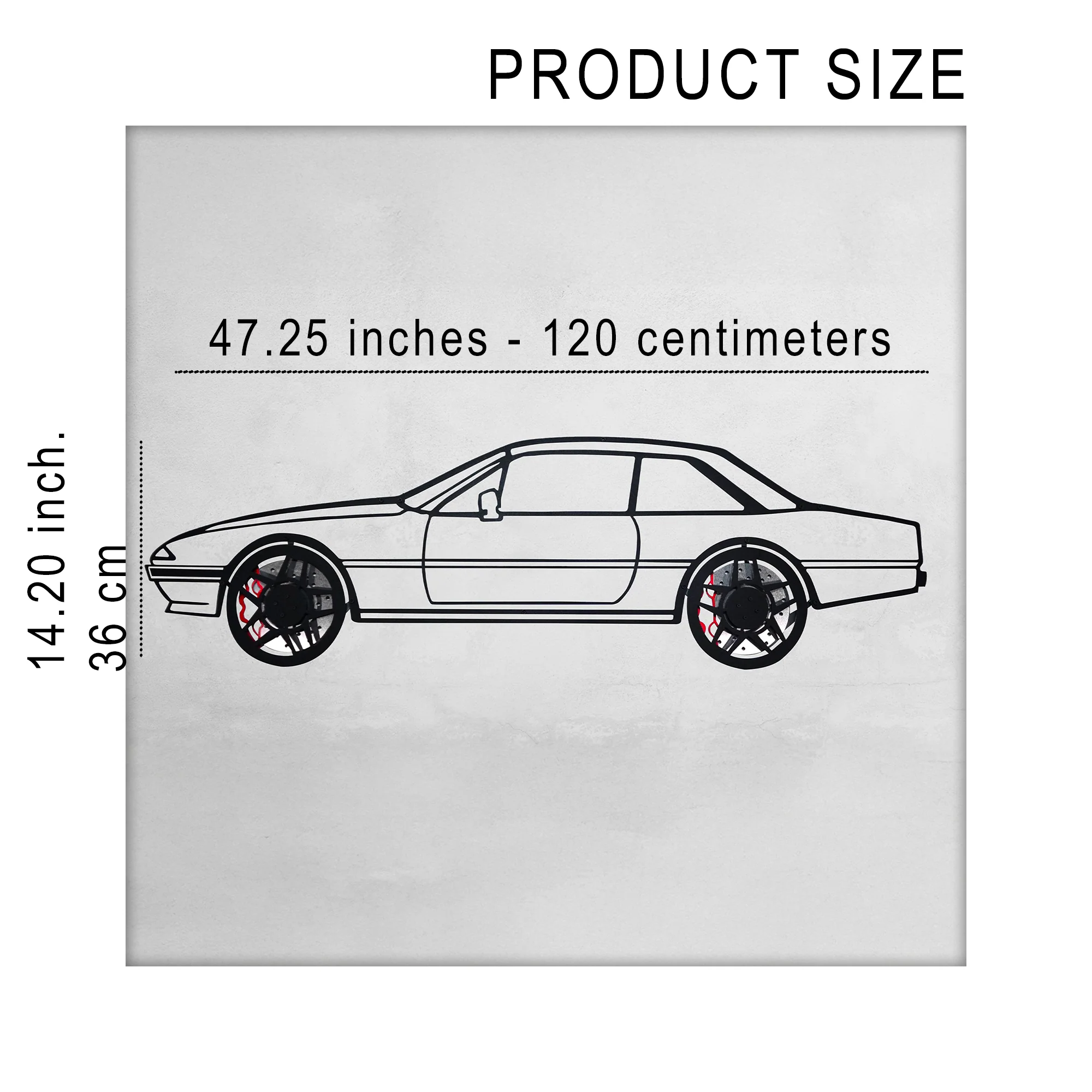 1985 Ferrari 400i Wall Art – Classic Steel Silhouette with Spinning Wheels-KAFMEKA024 - Image 11