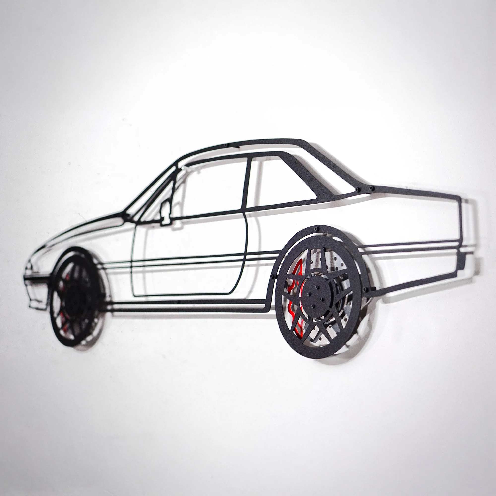 1985 Ferrari 400i Wall Art – Classic Steel Silhouette with Spinning Wheels-KAFMEKA024 - Image 9