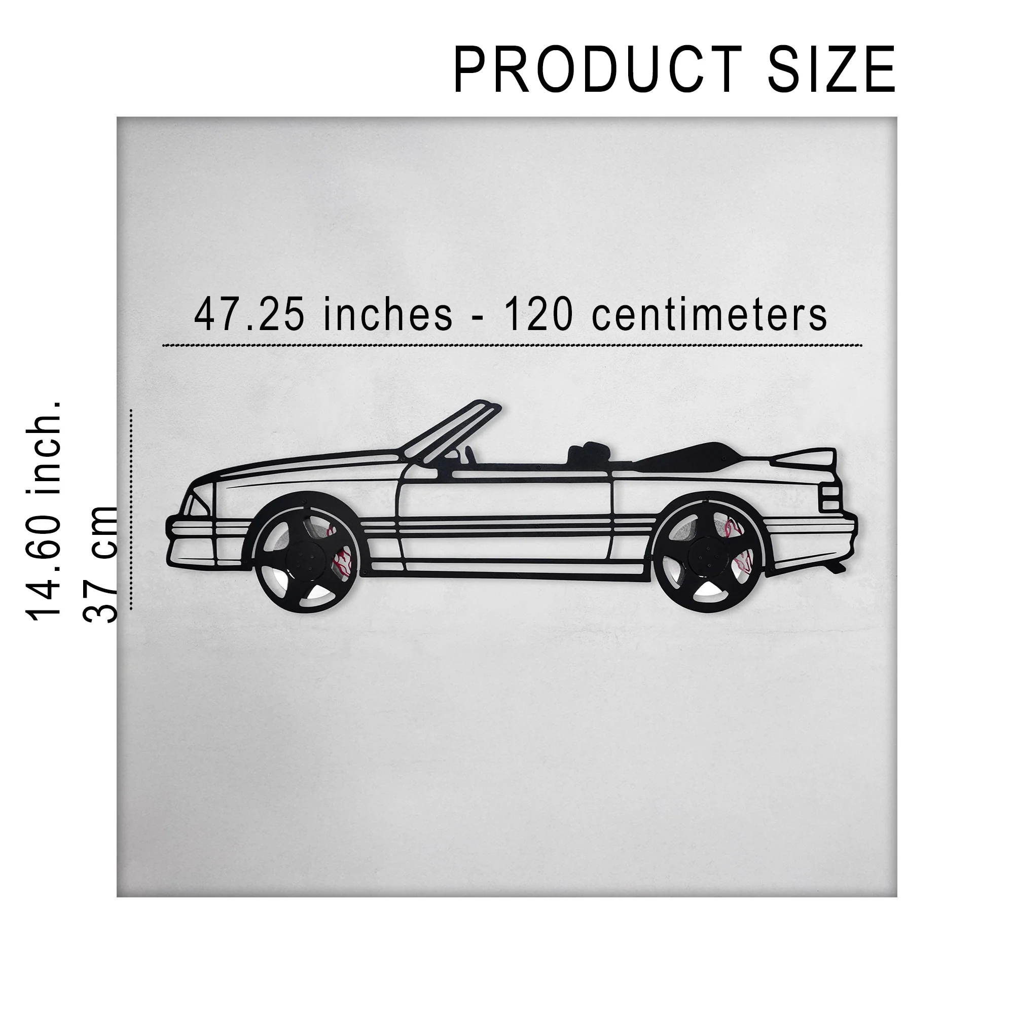 1993 Mustang GT Convertible Wall Art – Steel & Spinning Wheels-KAFMEKA002 - Image 11