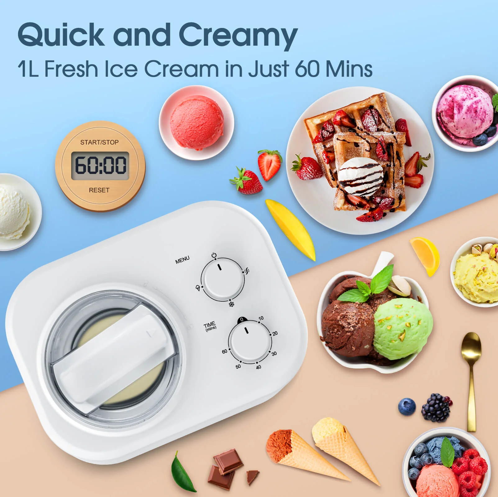 1L Ice Cream Maker with Compressor IC3910 - Image 5