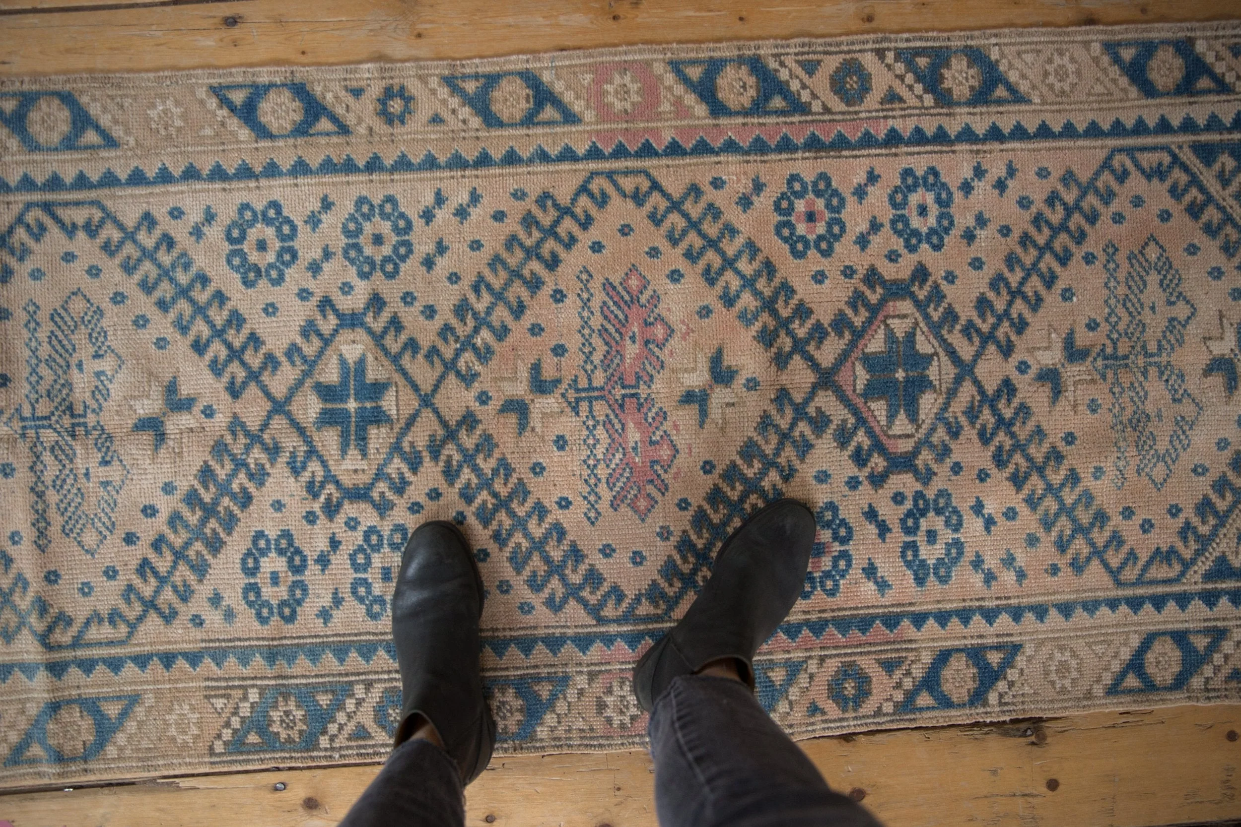2.5x10.5 Vintage Distressed Melas Rug Runner - Image 2