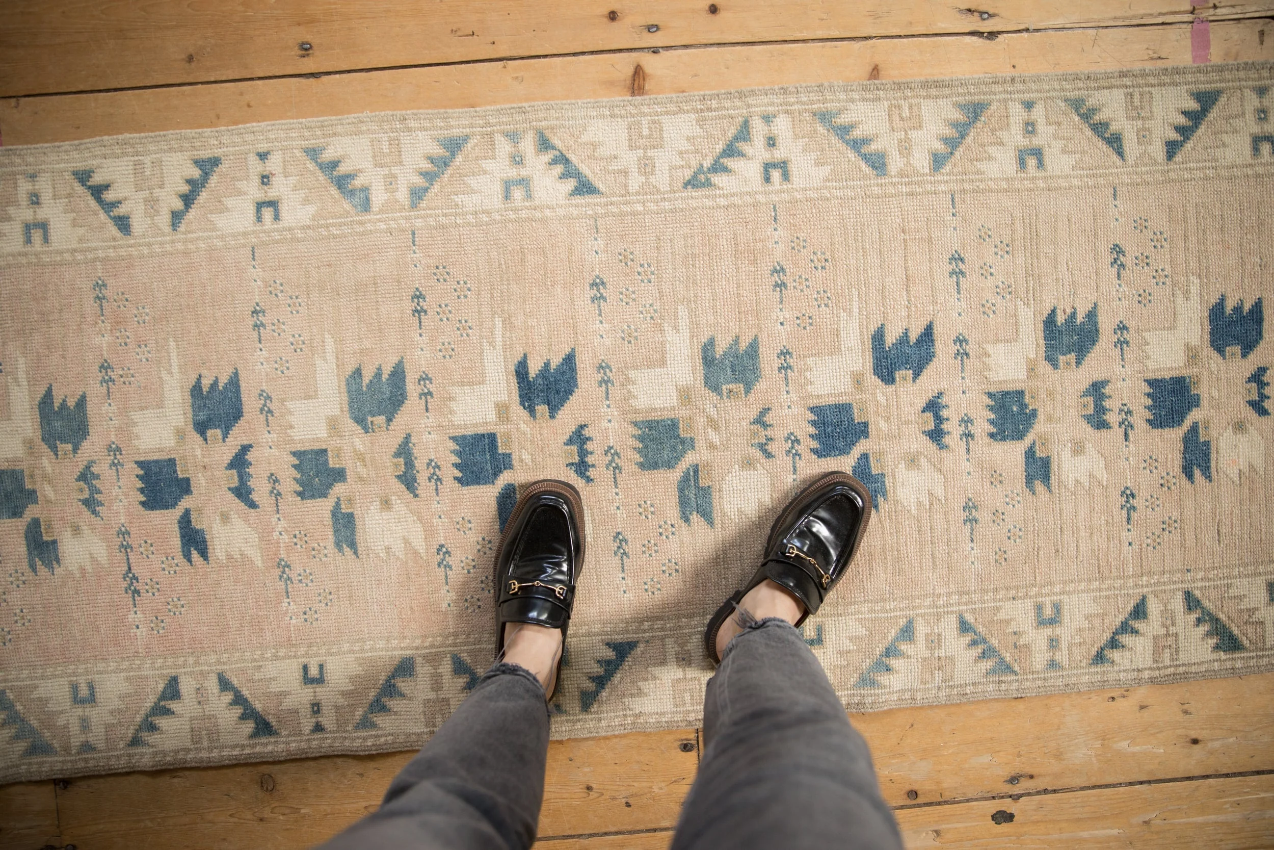 2.5x11.5 Vintage Distressed Oushak Rug Runner - Image 2