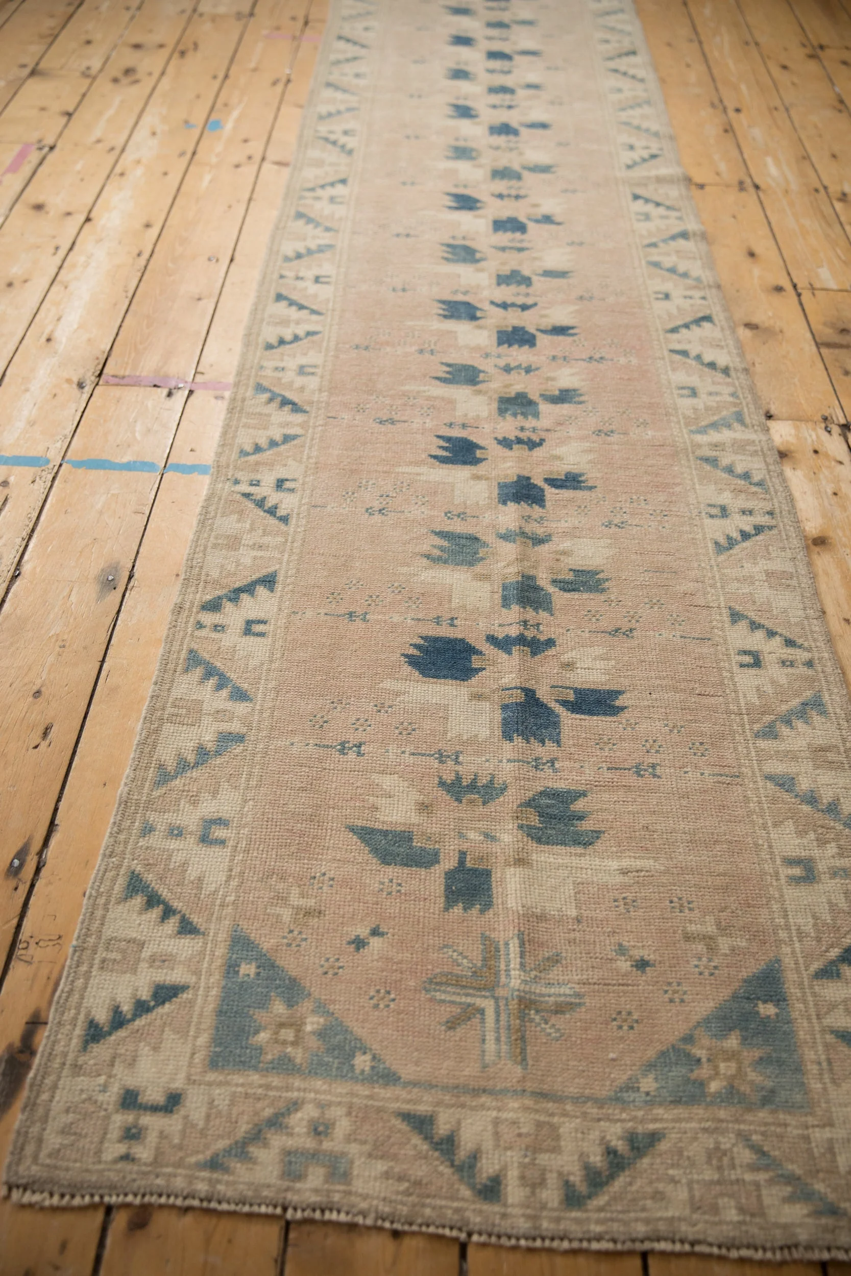 2.5x11.5 Vintage Distressed Oushak Rug Runner - Image 5