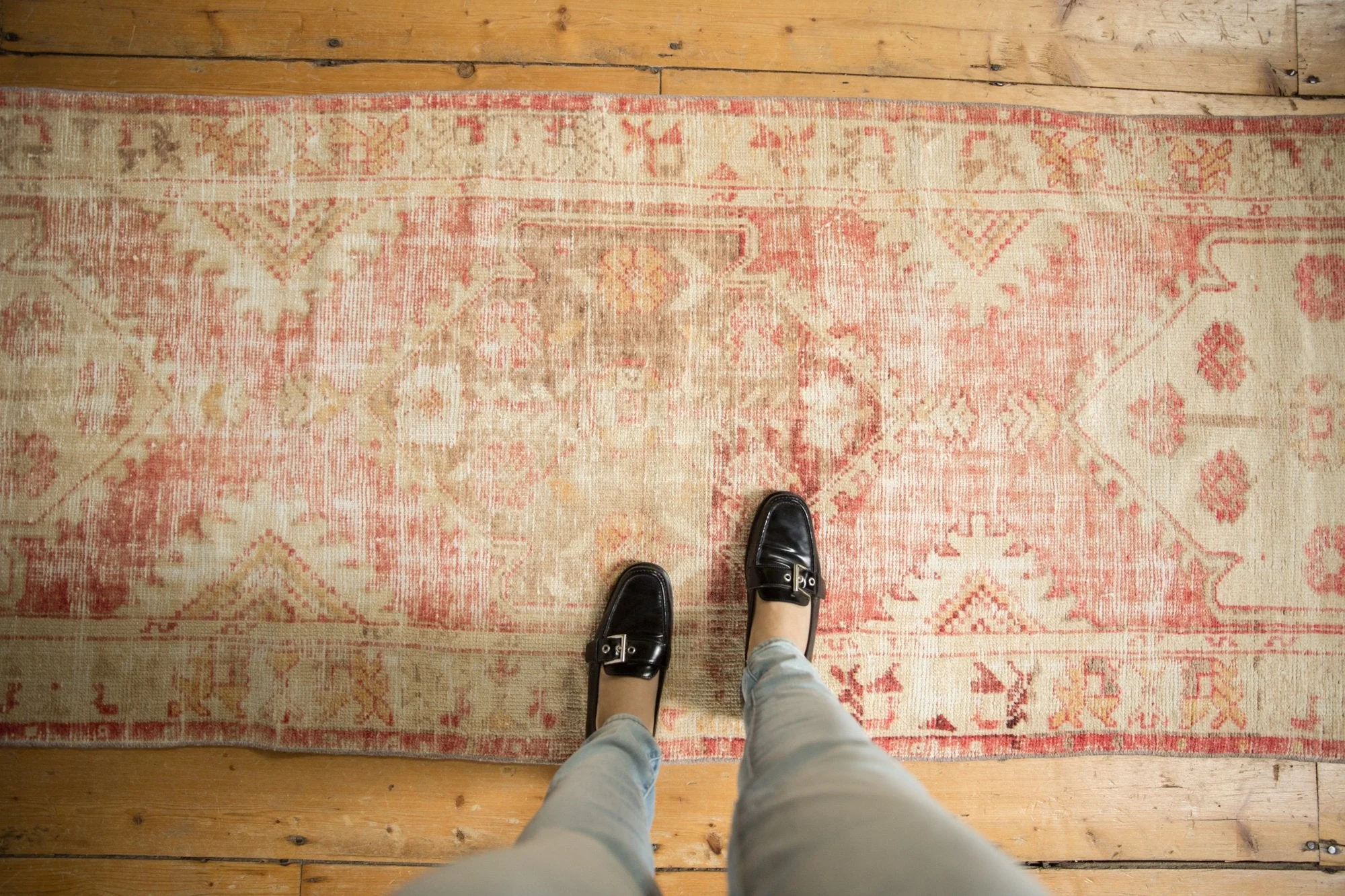 2.5x11 Vintage Distressed Oushak Rug Runner - Image 2