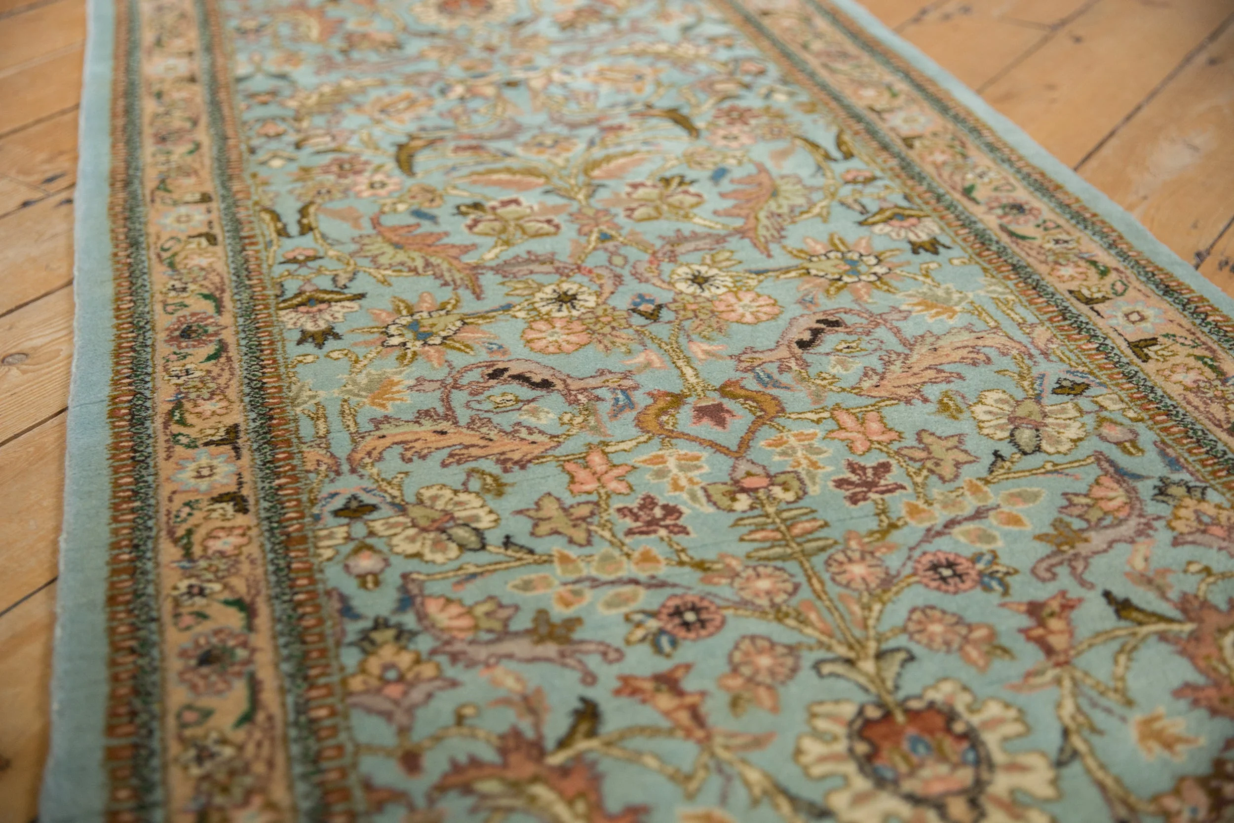 2.5x12.5 Vintage Tabriz Rug Runner - Image 4