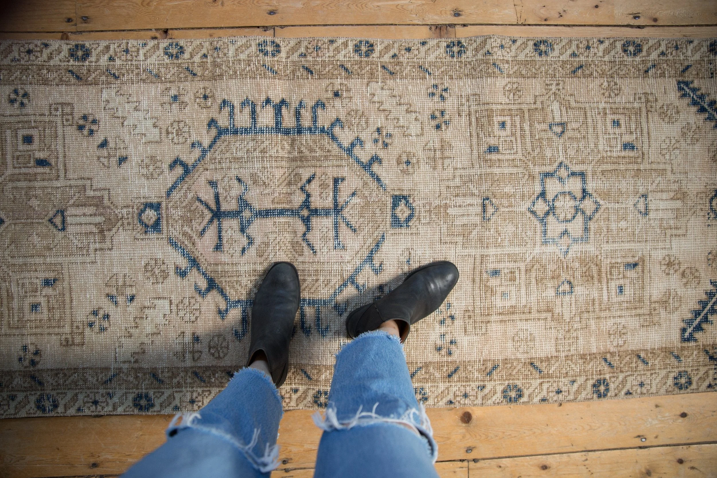 2.5x12 Vintage Distressed Fragment Karaja Rug Runner - Image 2