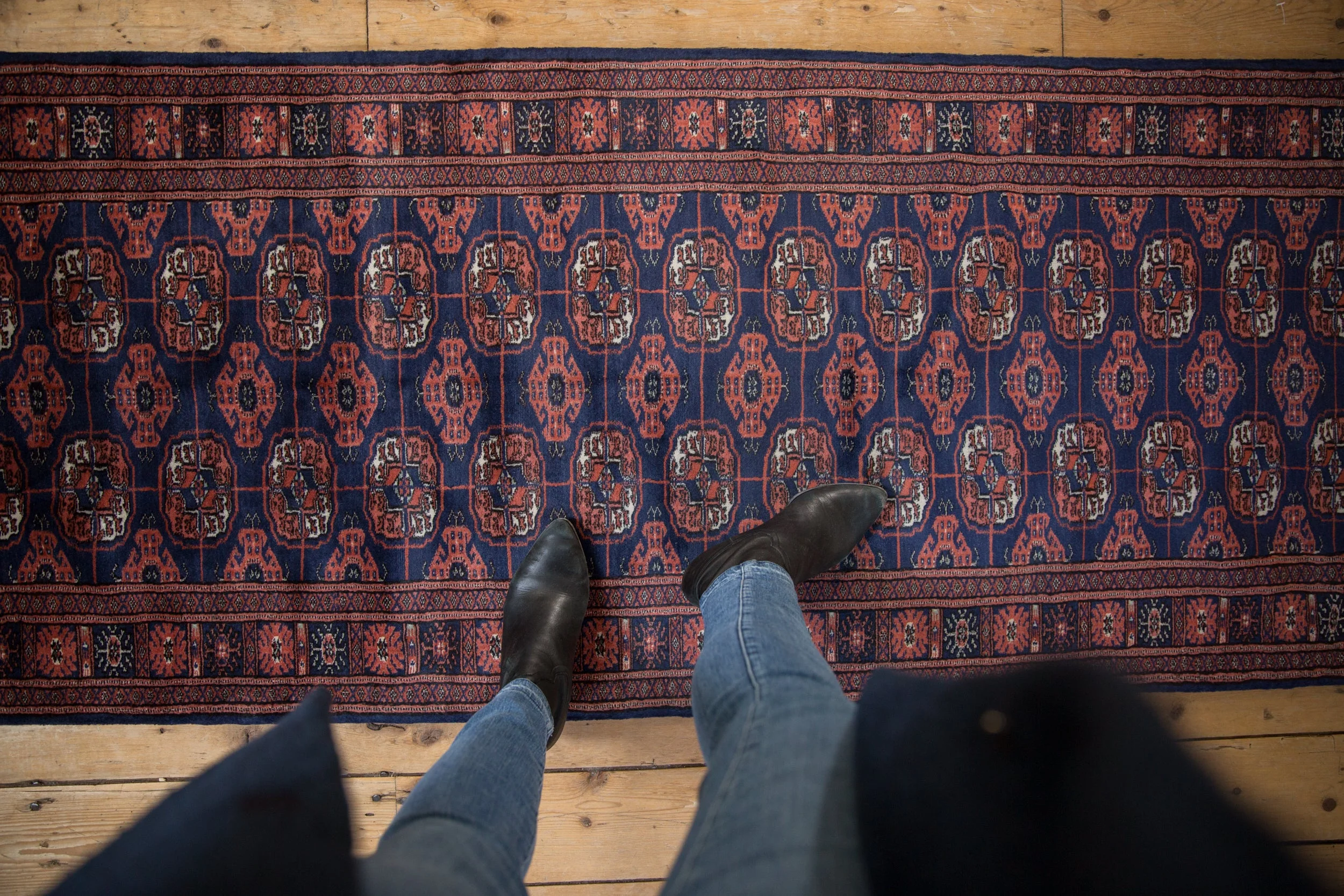 2.5x12 Vintage Fine Bokhara Rug Runner - Image 2