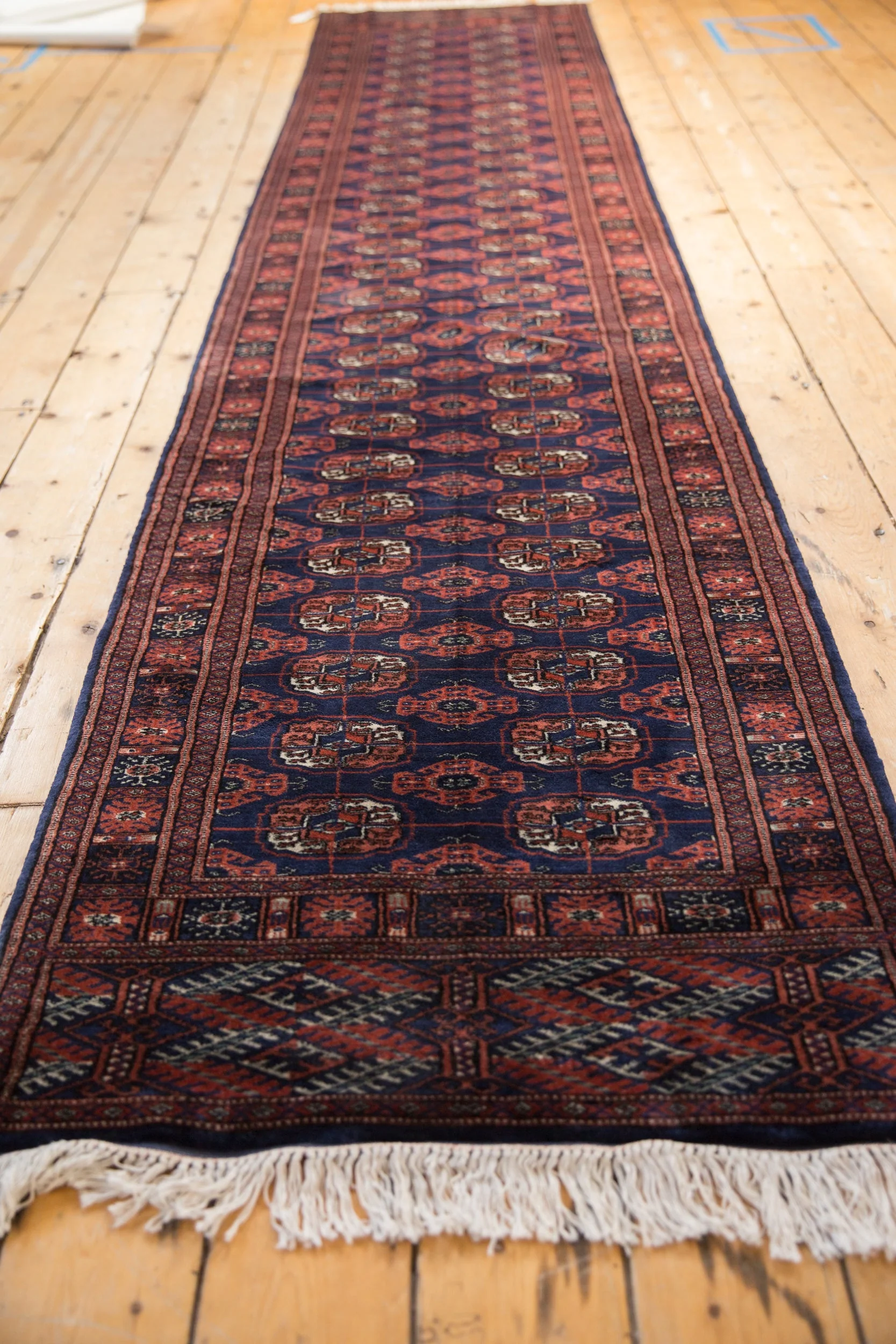 2.5x12 Vintage Fine Bokhara Rug Runner - Image 8