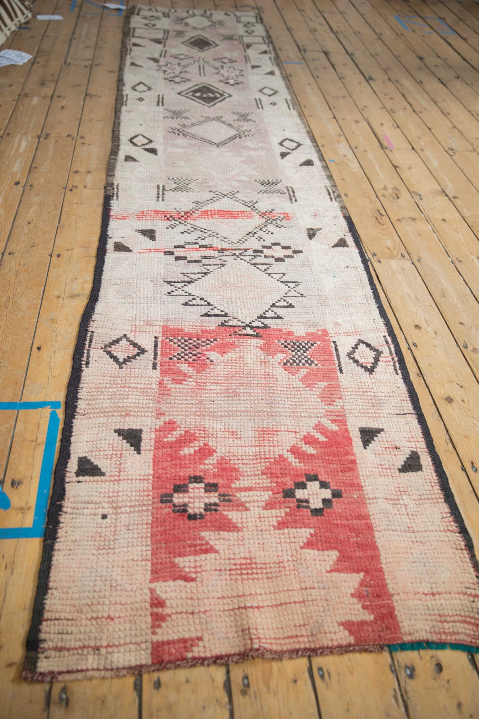2.5x13 Vintage Distressed Moroccan Rug Runner - Image 4
