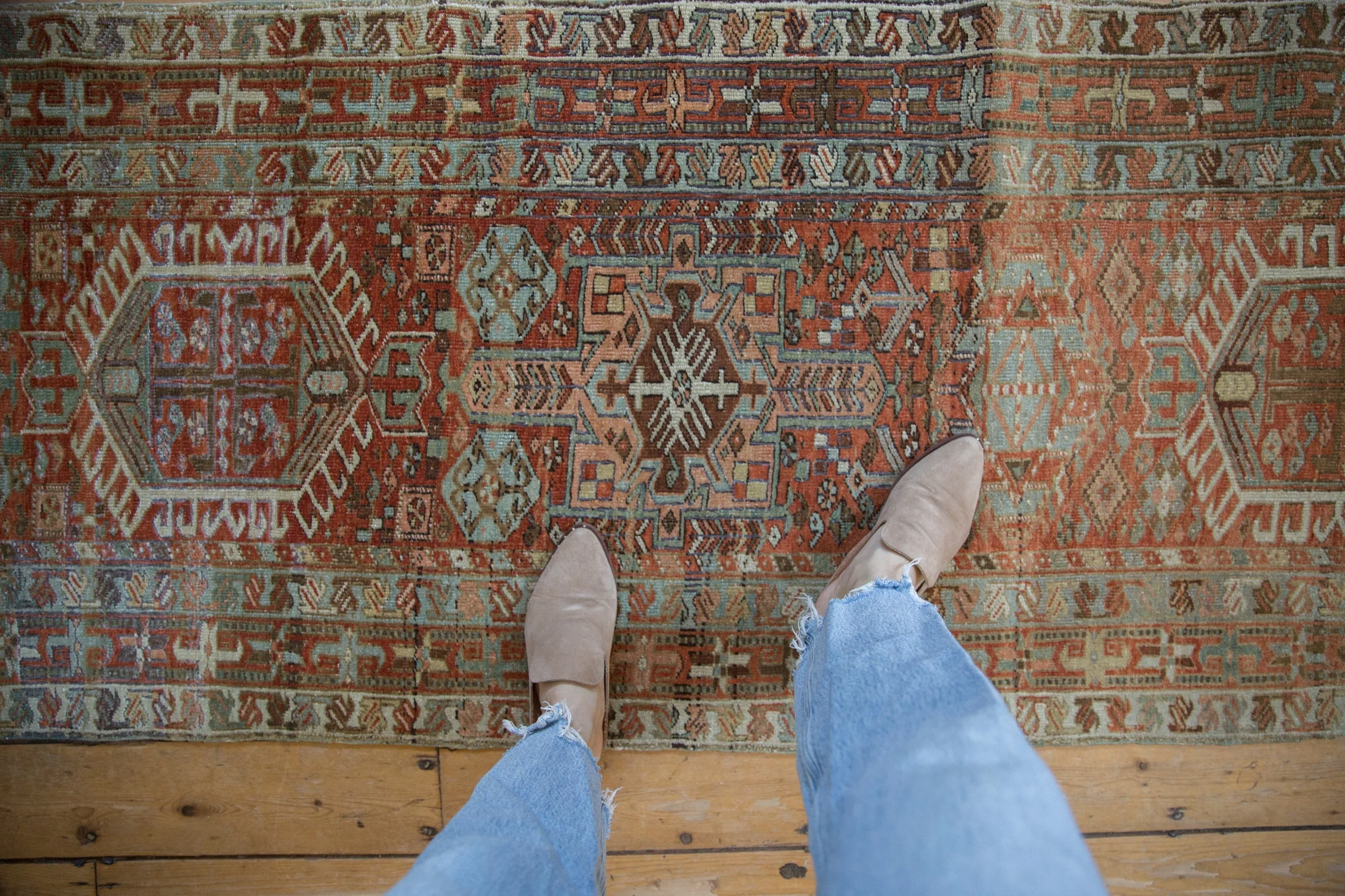 2.5x14 Vintage Fine Distressed Karaja Rug Runner - Image 2
