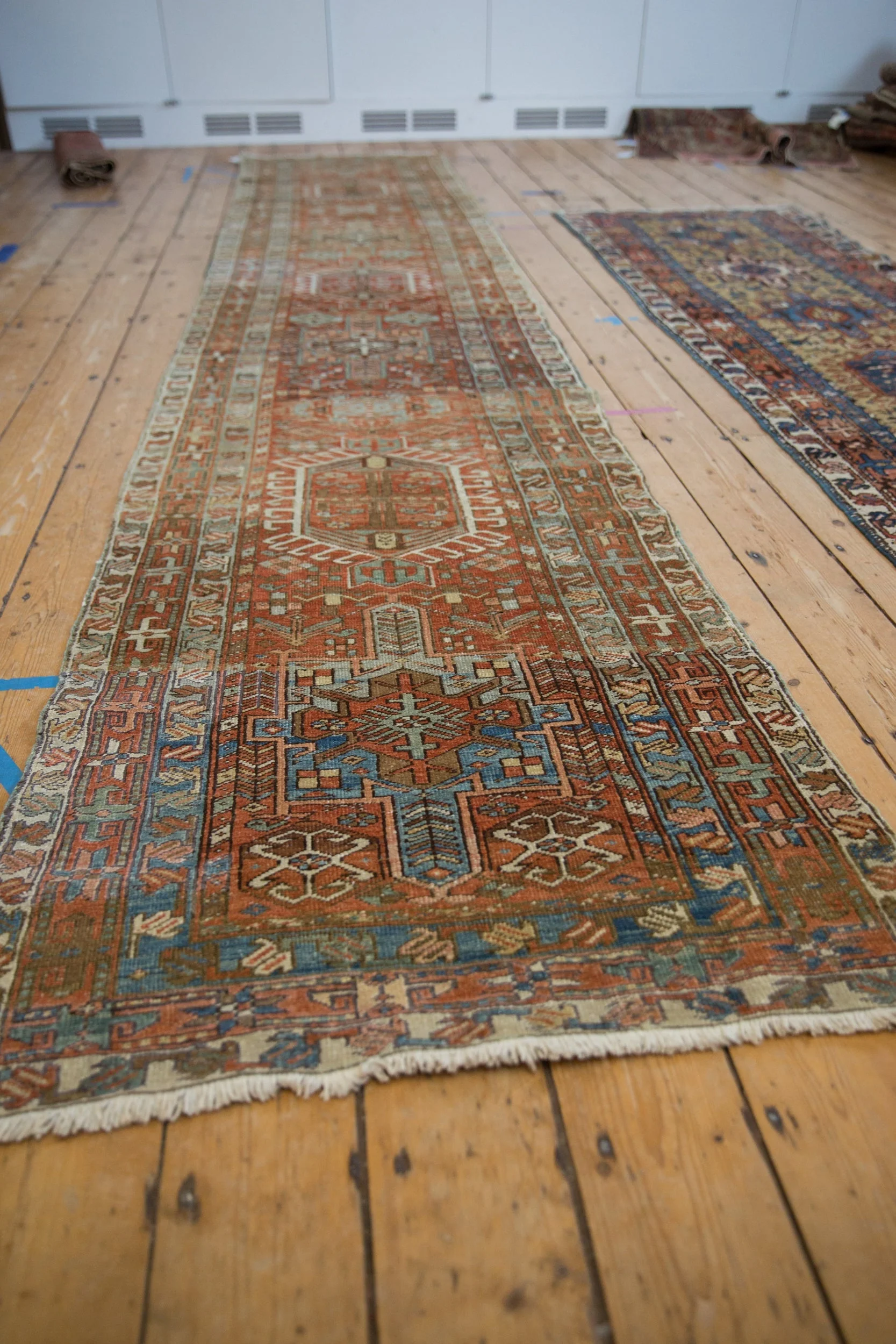2.5x14 Vintage Fine Distressed Karaja Rug Runner - Image 4