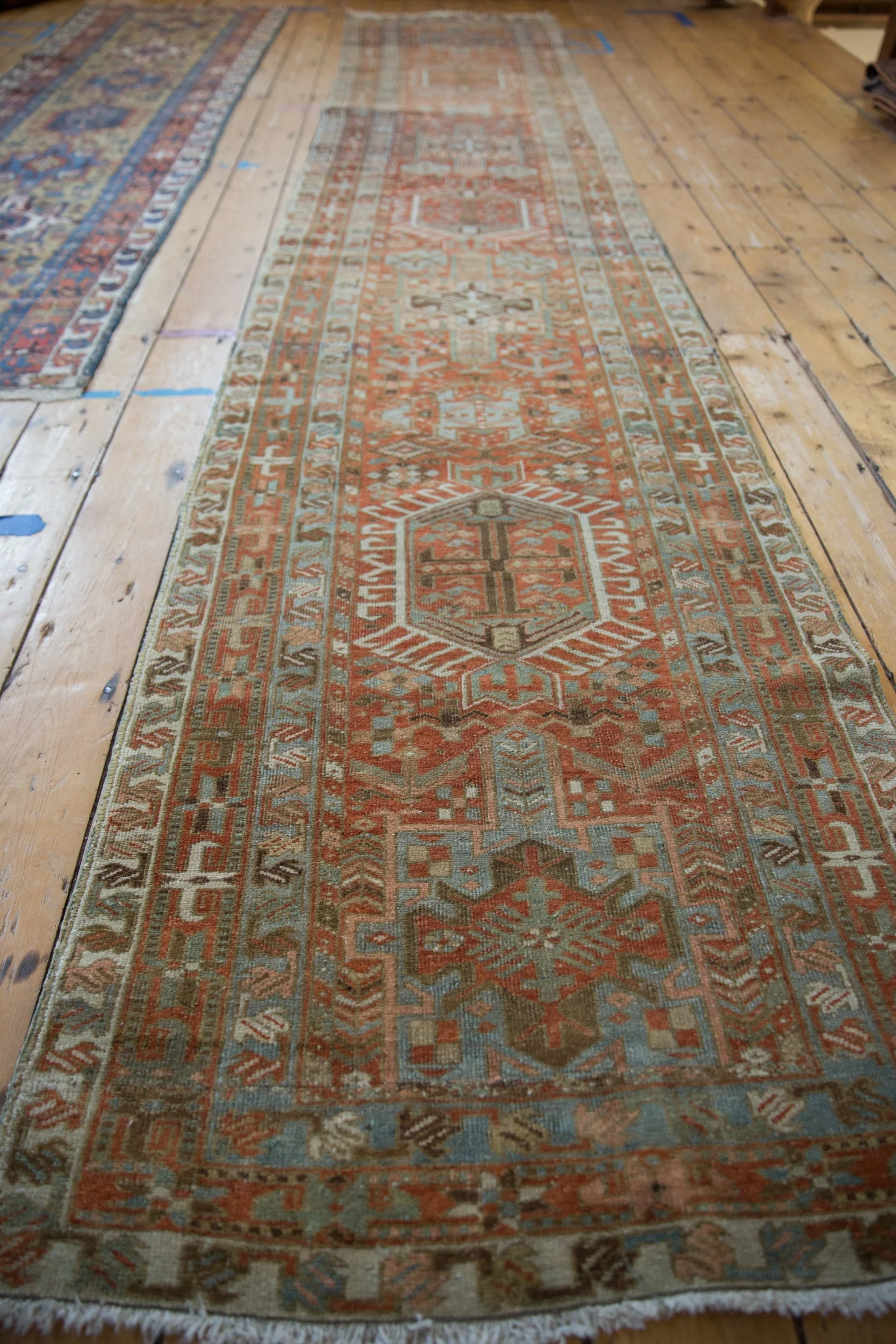2.5x14 Vintage Fine Distressed Karaja Rug Runner - Image 6