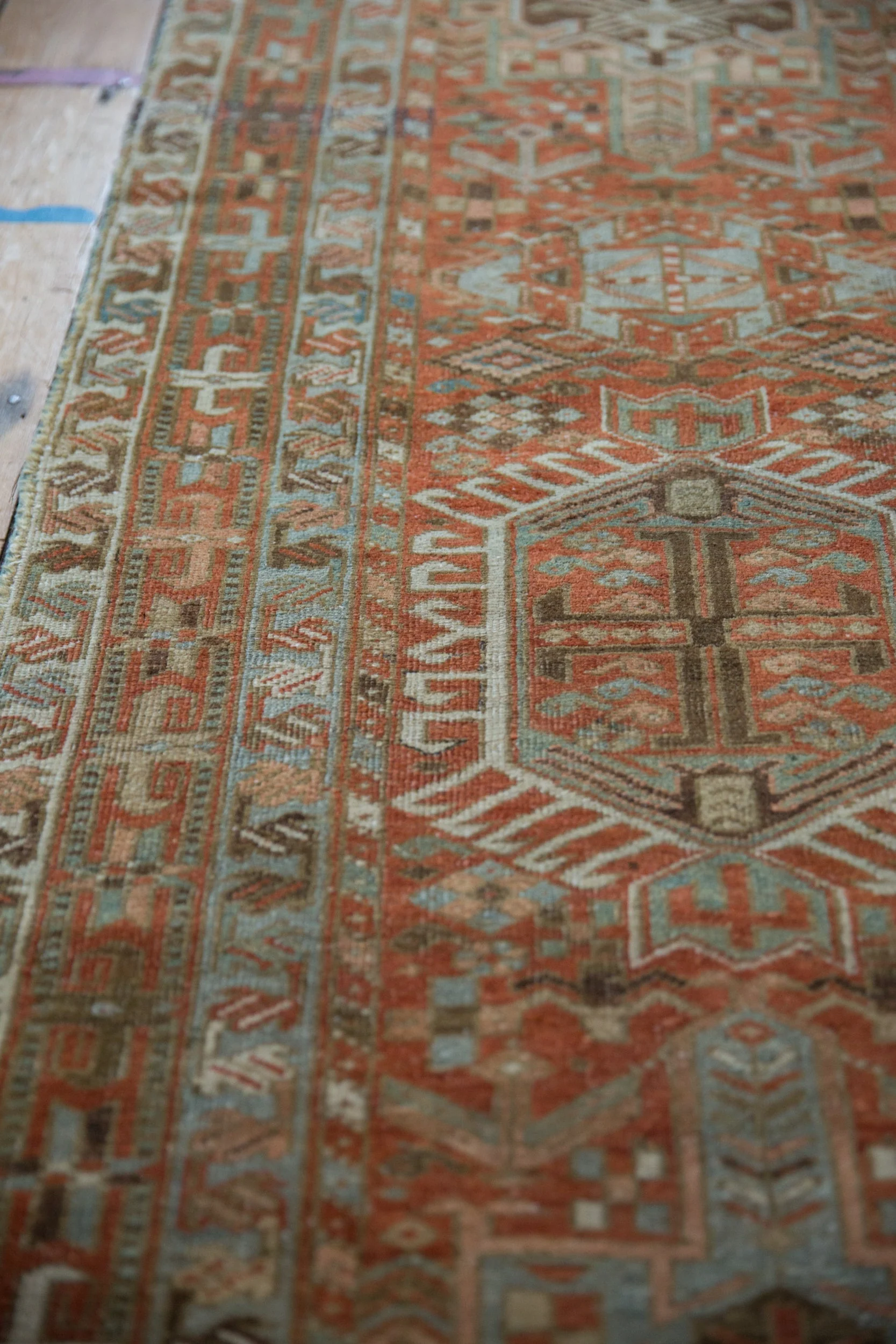 2.5x14 Vintage Fine Distressed Karaja Rug Runner - Image 7