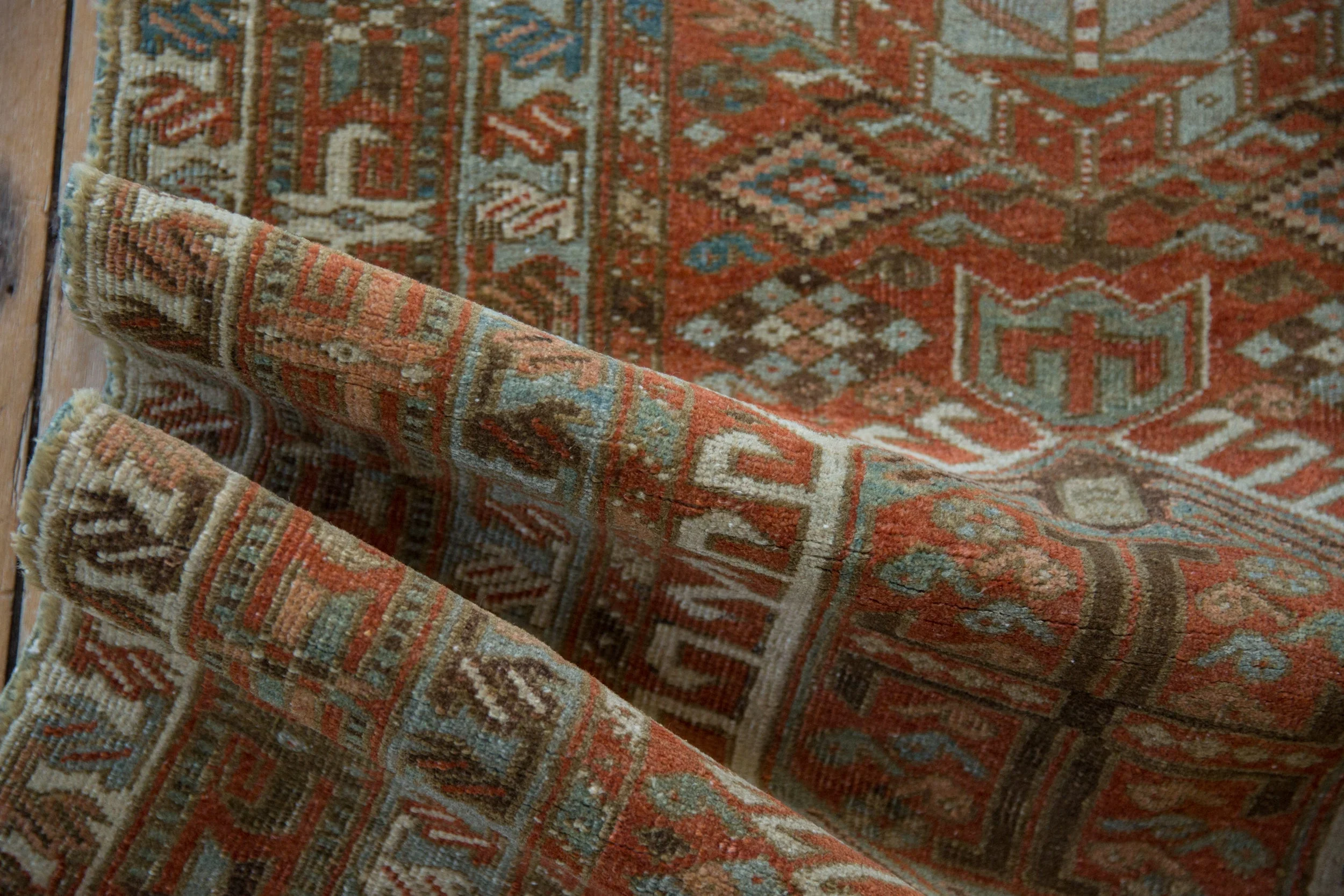 2.5x14 Vintage Fine Distressed Karaja Rug Runner - Image 8