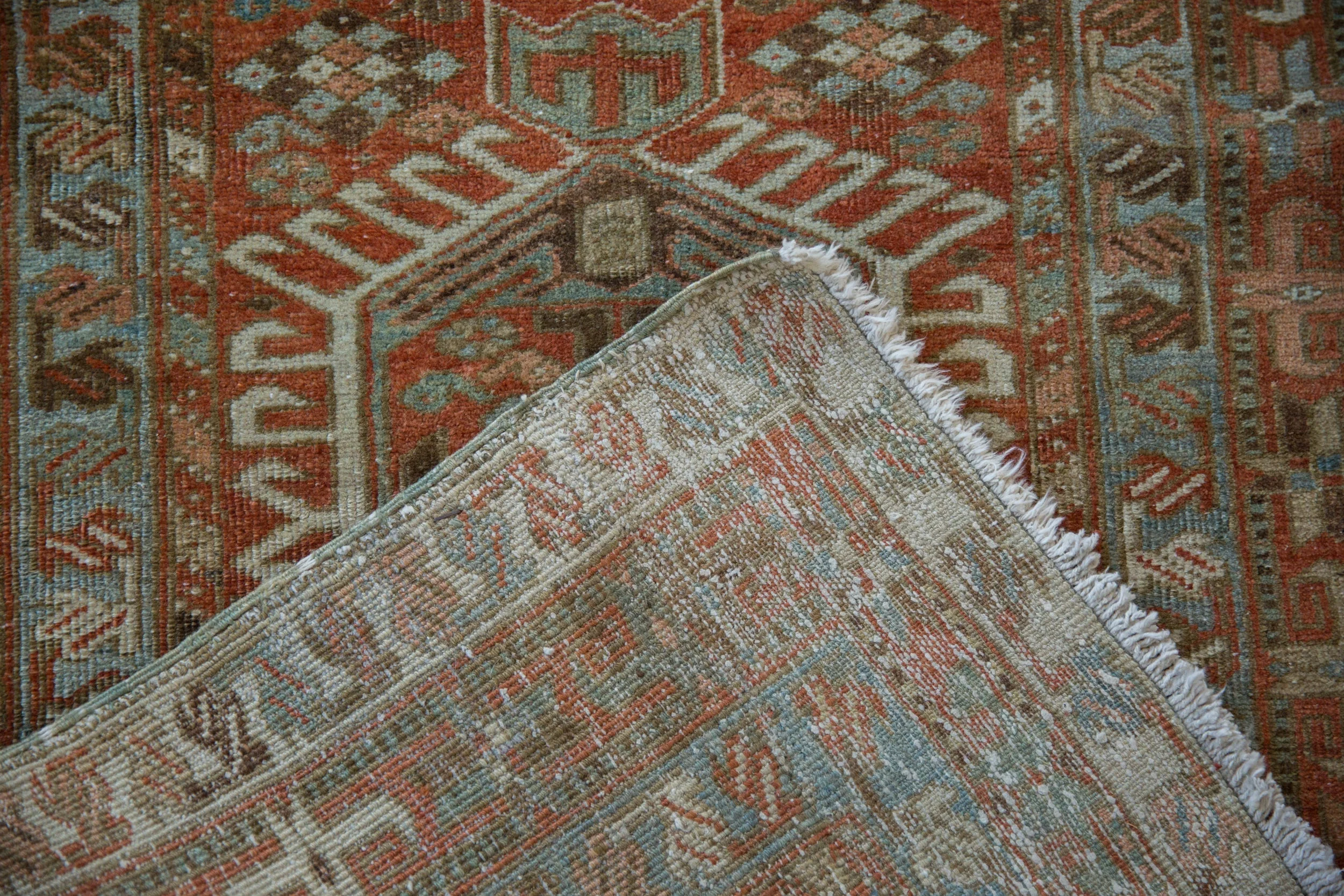 2.5x14 Vintage Fine Distressed Karaja Rug Runner - Image 9