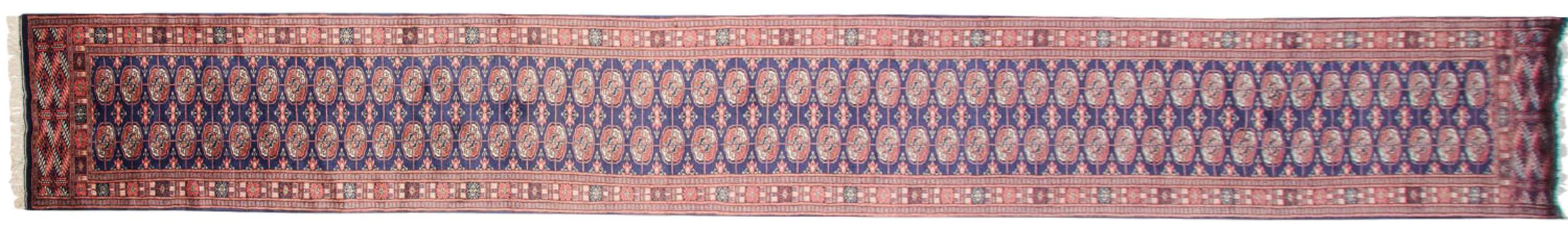 2.5x19.5 Vintage Fine Bokhara Rug Runner - Image 6